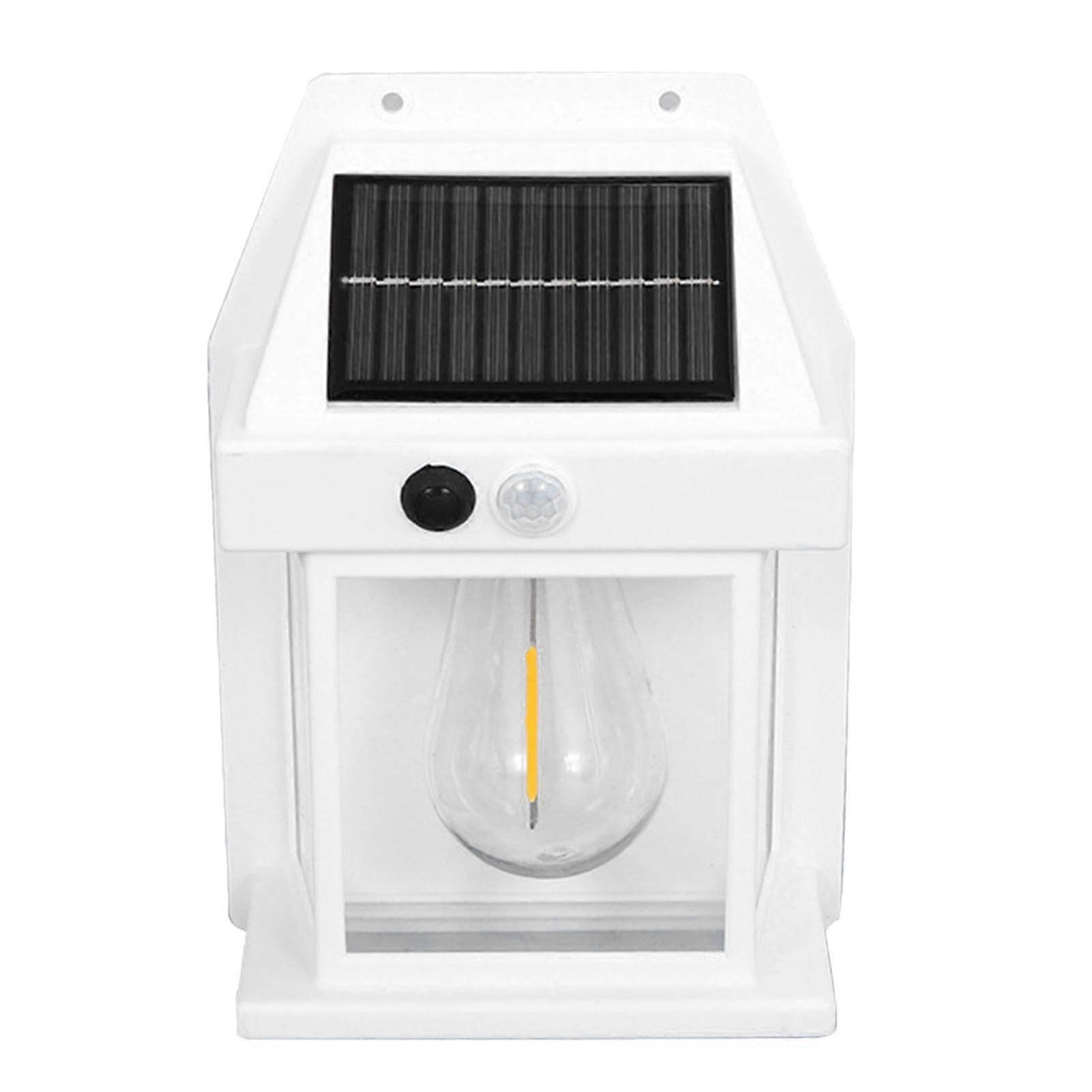 Solar Outdoor Wall Lights With Motion Sensor Outdoor LED Wall Lamp Tungsten Waterproof Lamp For Patio White Fence
