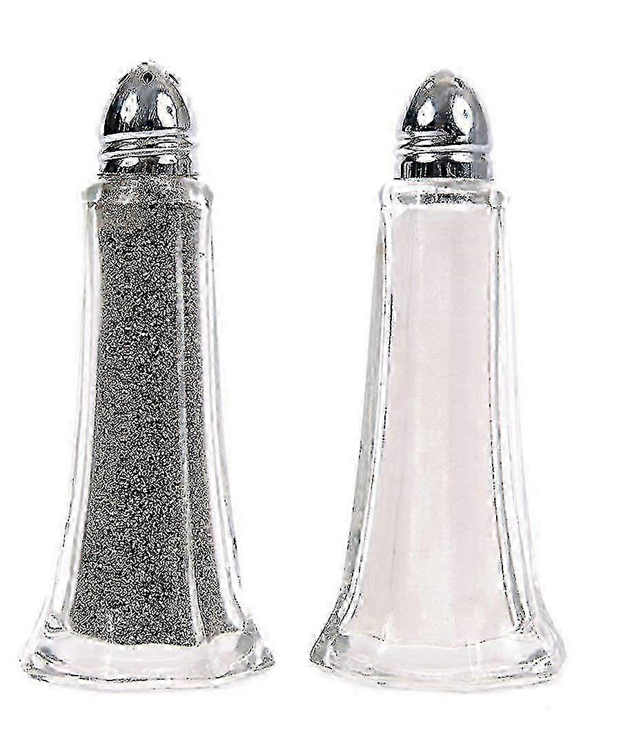 Glow Traditional Salt & Pepper Shaker Set of 2 Glass Lighthouse Design with Easy Screw CapIdeal Container to Serve Condiments Spices or Seasonings