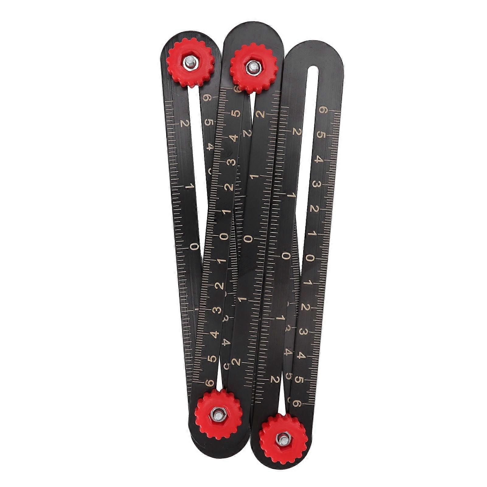 Aluminum Alloy 4-Fold Multi Angle Measuring Ruler 17.5x2.5cm