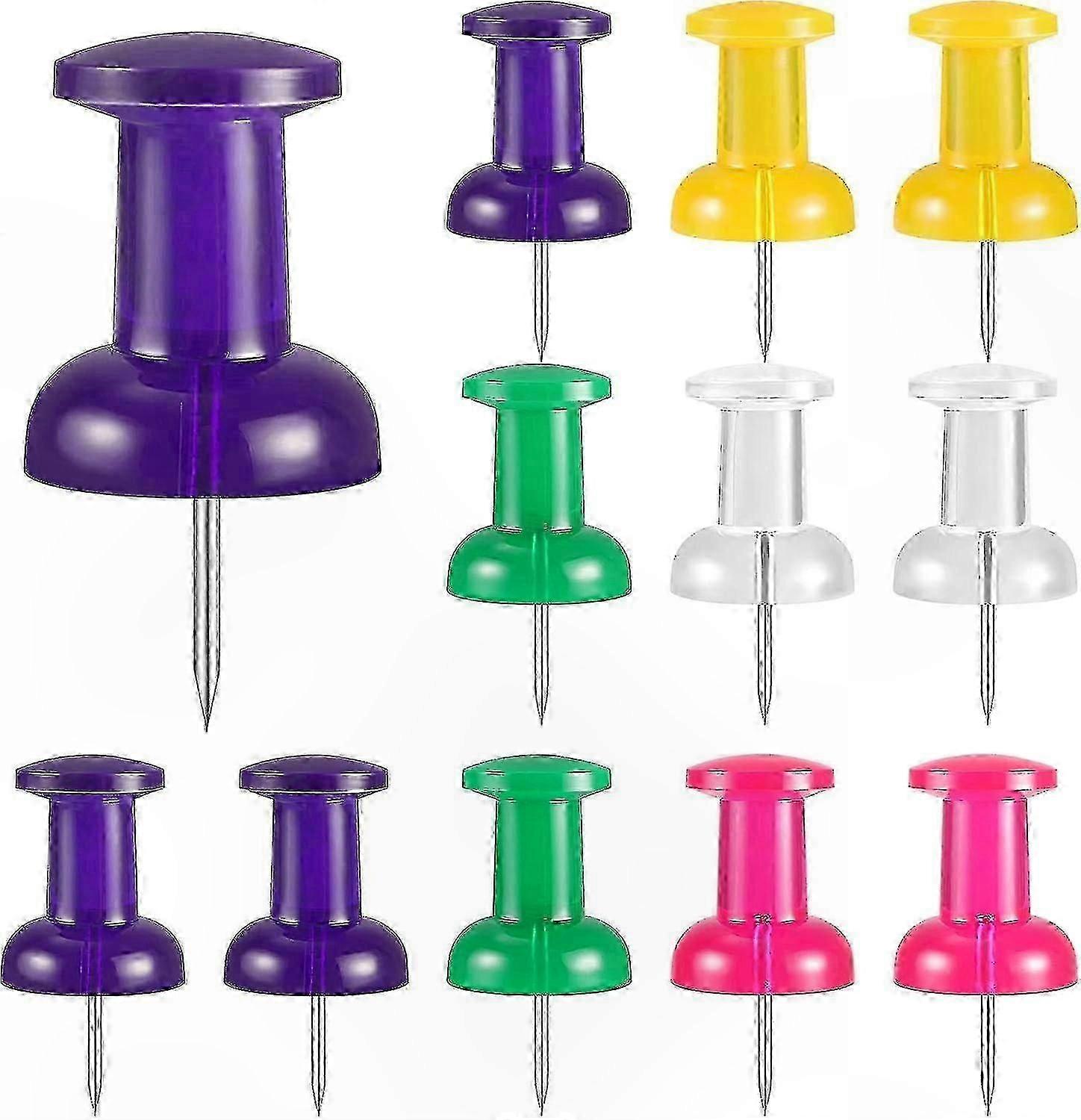 Jumbo Push Pins for Cork Board, 40 Pack of Large Thumb Tacks, 1.8 Inch Giant Colored Pins for Bulletin Board and Craft Projects