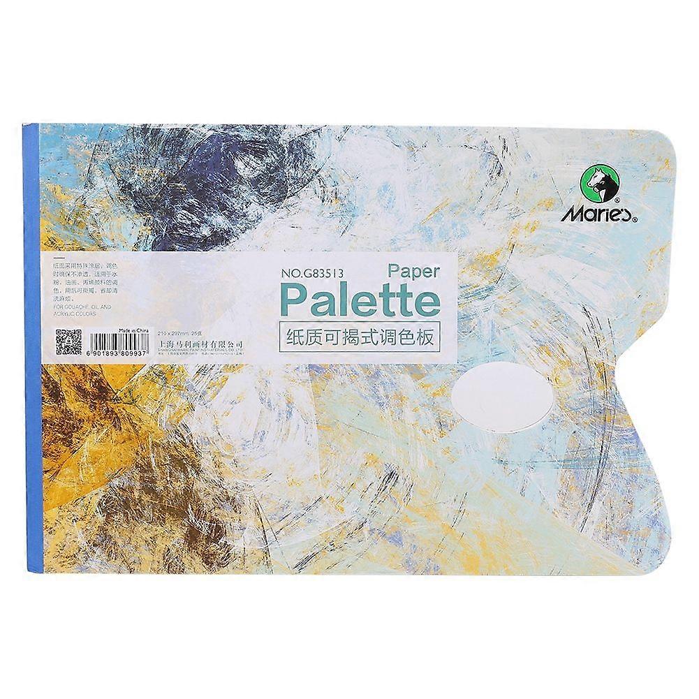 25 Sheets Disposable Palette Professional Gouache Oil Painting Palette Pad White Paper