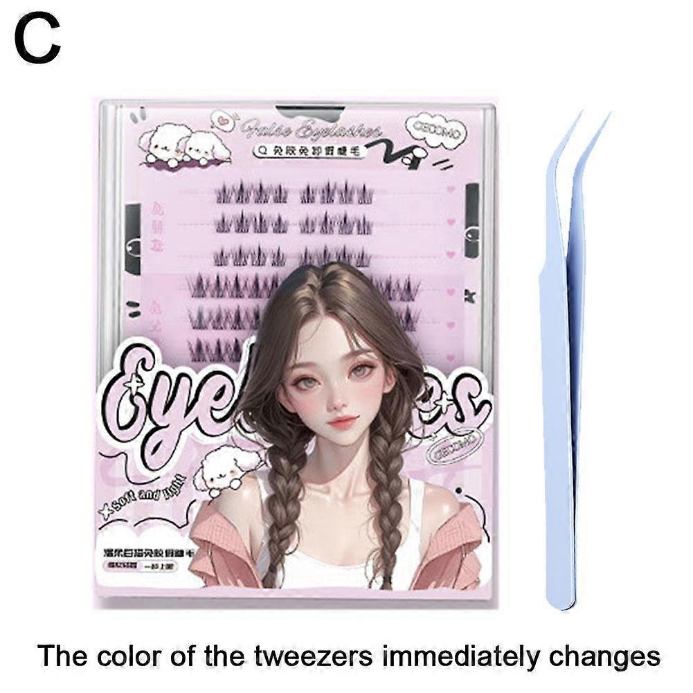 Self-Adhesive False Eyelashes No Glue Needed Natural Cluster Lashes Beginner Friendly Easy Apply