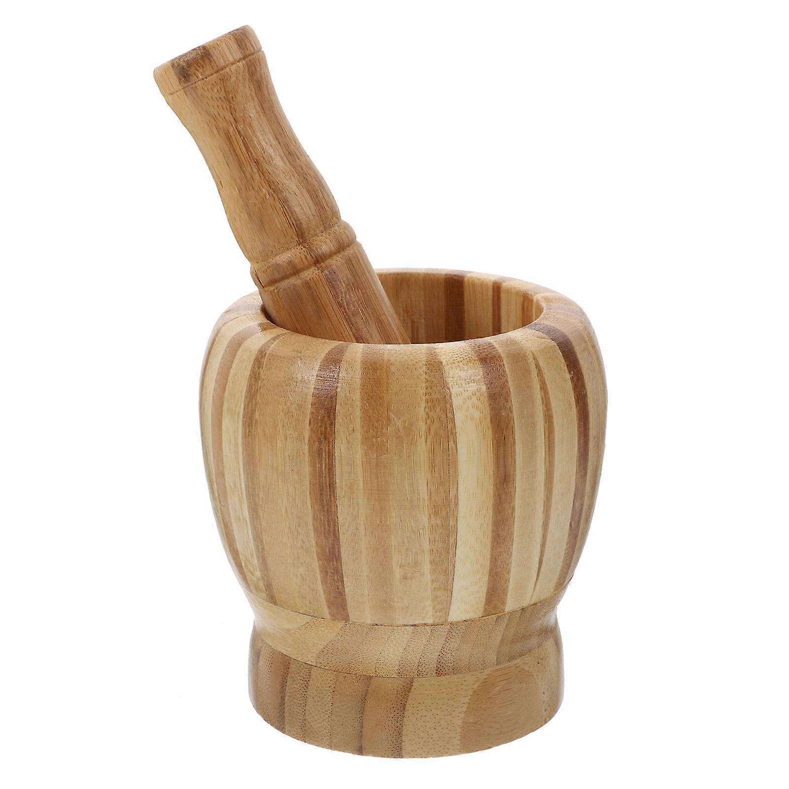 Bamboo Garlic Grinding Tool Masher for Garlic Kitchen Use 1Pcs