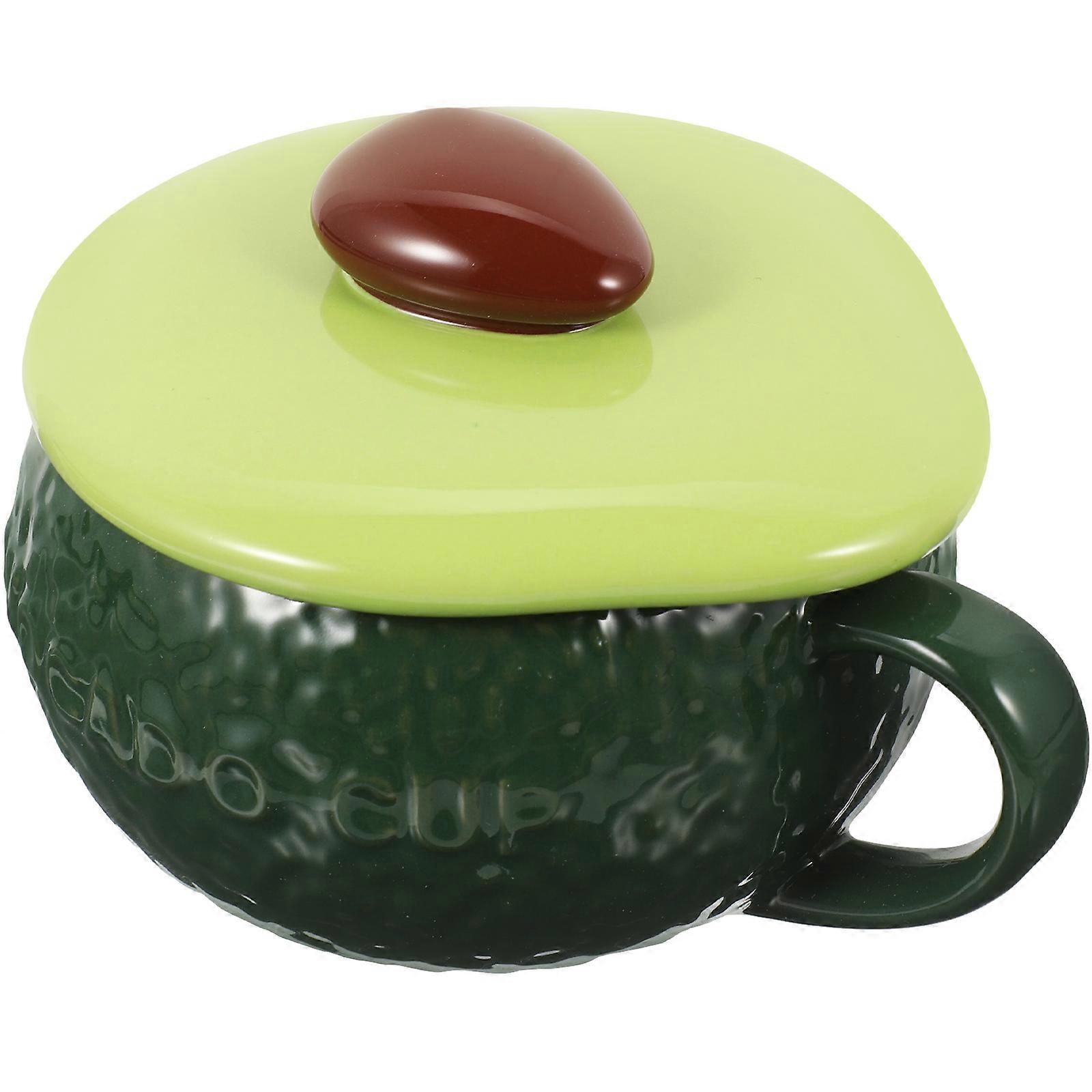 Multi-Use Drink Container With Lid Ceramic Cup Simple Design 3Pcs