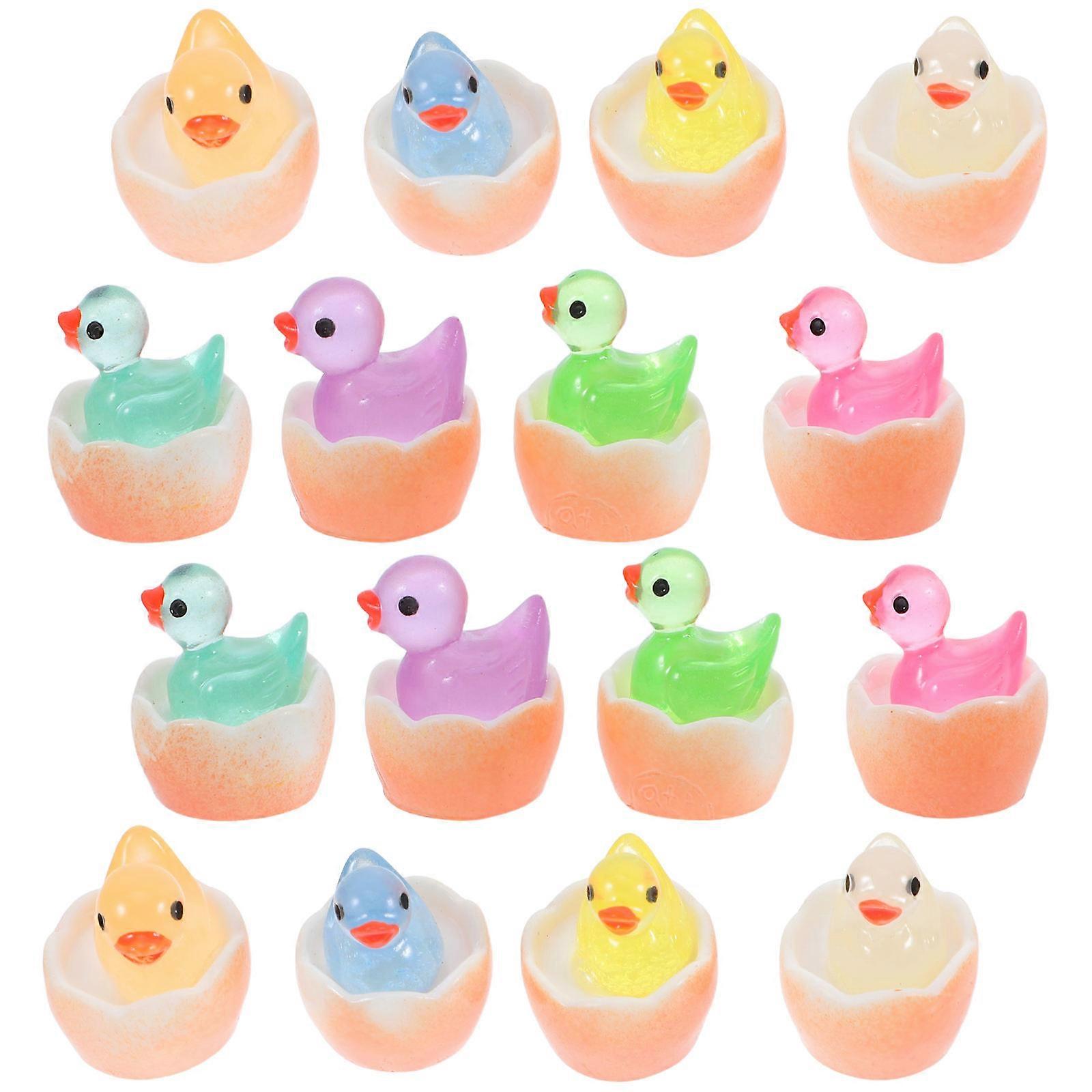 Assorted Color Glow in The Dark Resin Ducks for Dollhouse Decor 150Pcs