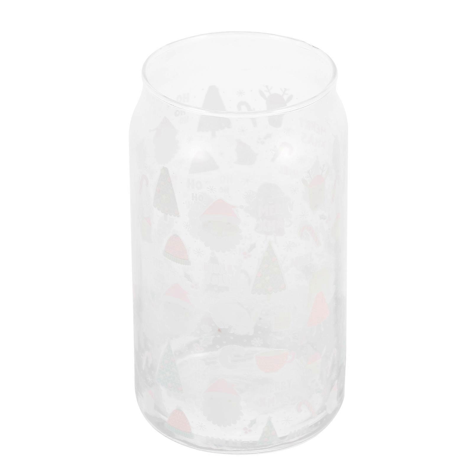 Beverage Container Christmas Cup 2Pcs For Family Co-Workers At Home Compact Size Color Changing Glass
