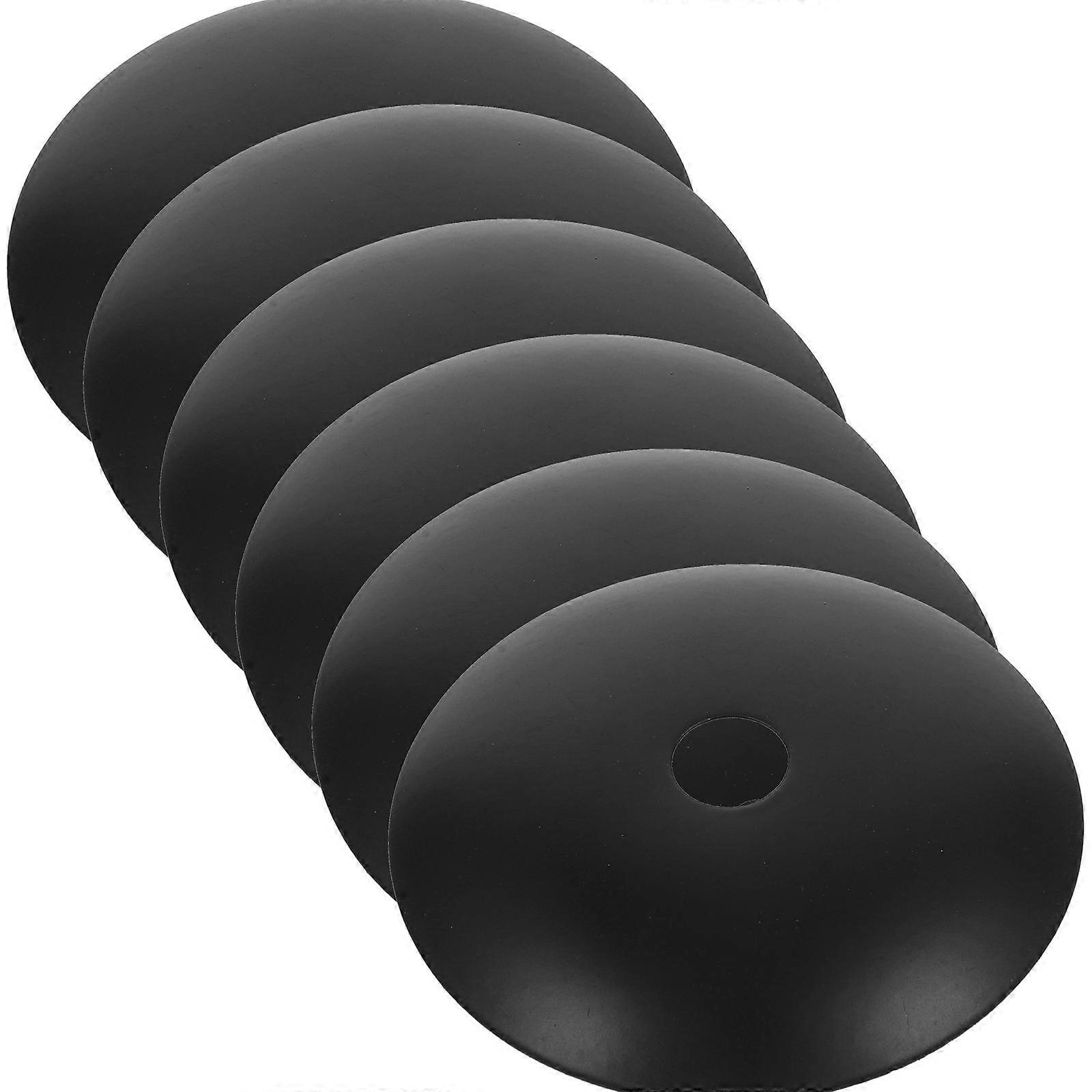 Svart metall taklampedeksel for pendellamper, 6 stk.