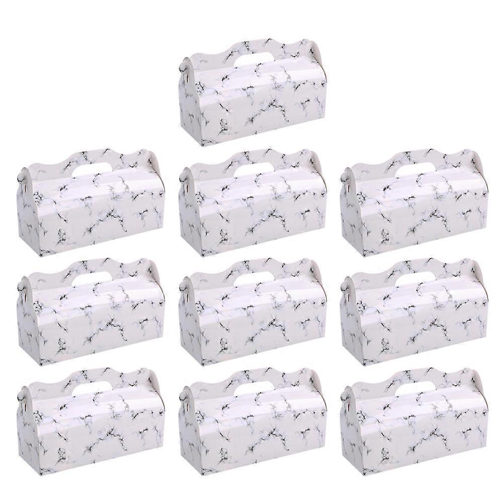 Marbling Cake Roll Box Packaging Box for Storage Use 10Pcs Dessert Holders