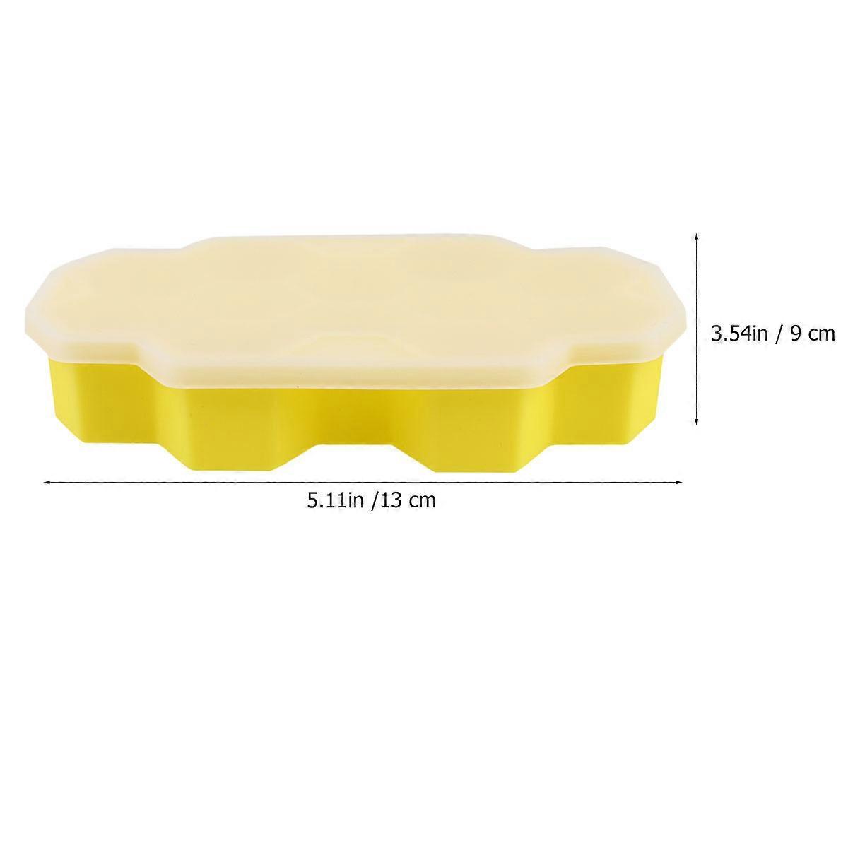 Honey Comb Shape Ice Tray 2Pcs Mold For Food Preparation In Kitchen Use Yellow Color Practical
