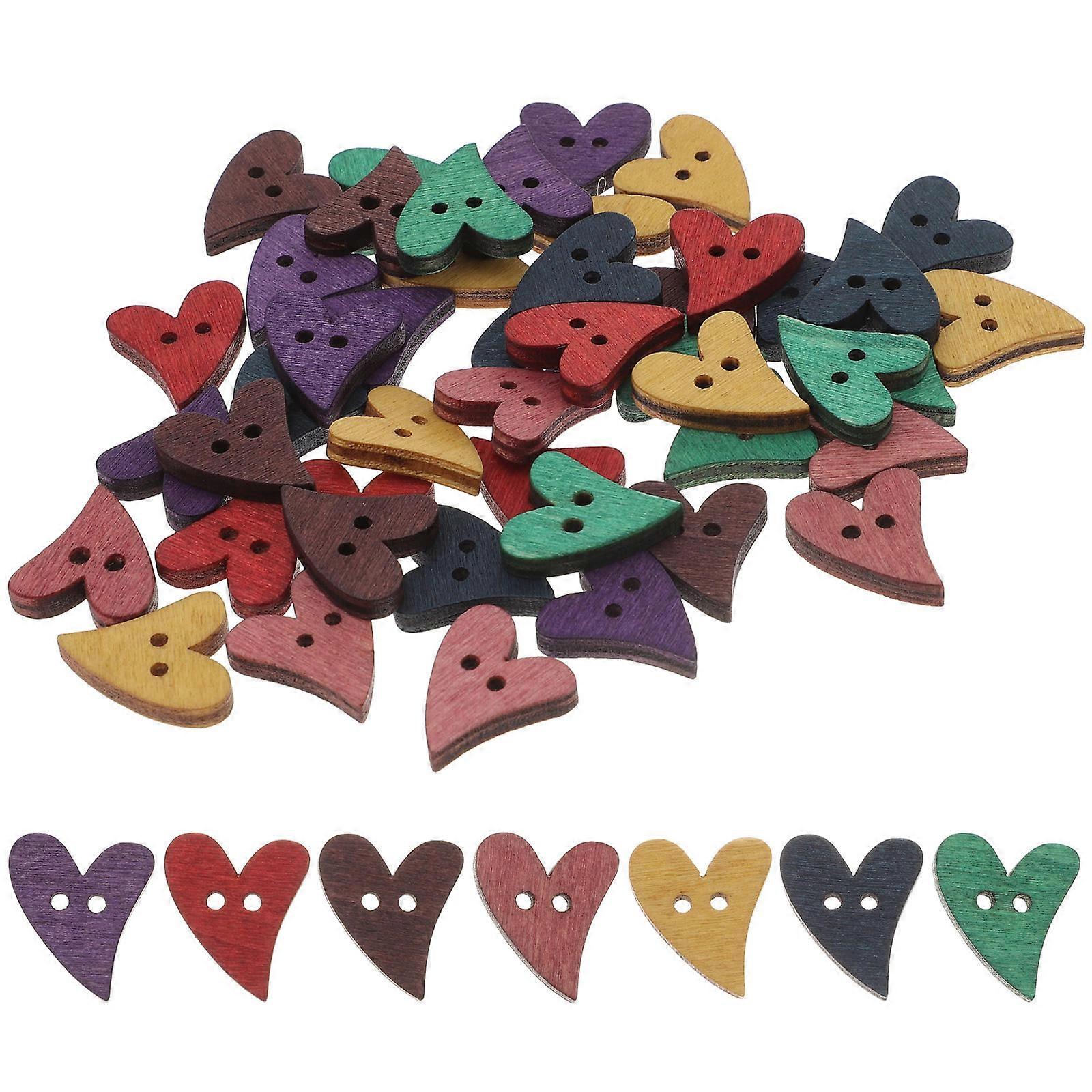 Craft Style Heart Shape Buttons 100Pcs Suitable For General Dresswear Home Decorating Adornment Projects