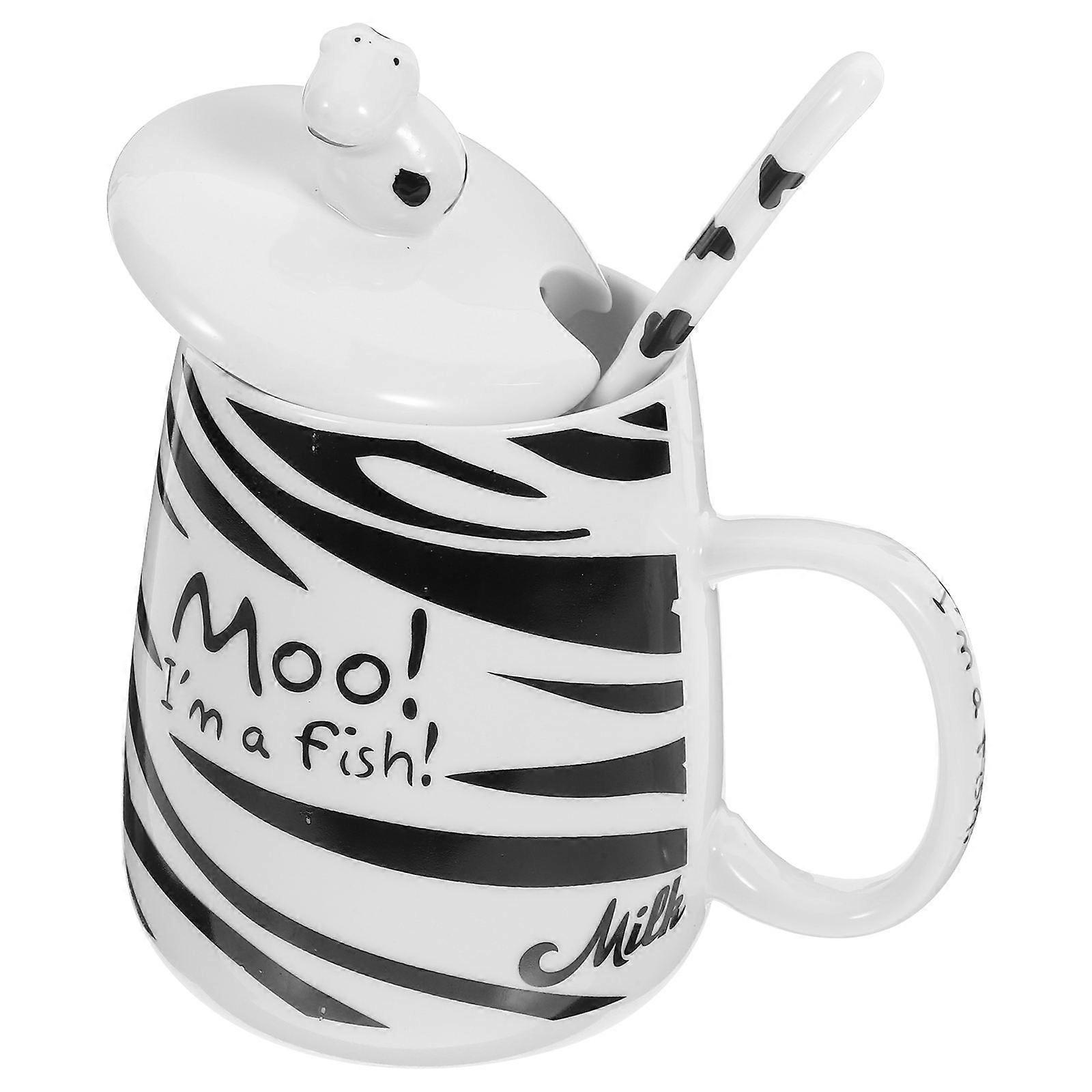 Coffee Mug Cup Ceramic Cow Coffee Mug for Drinking 3Pcs Set