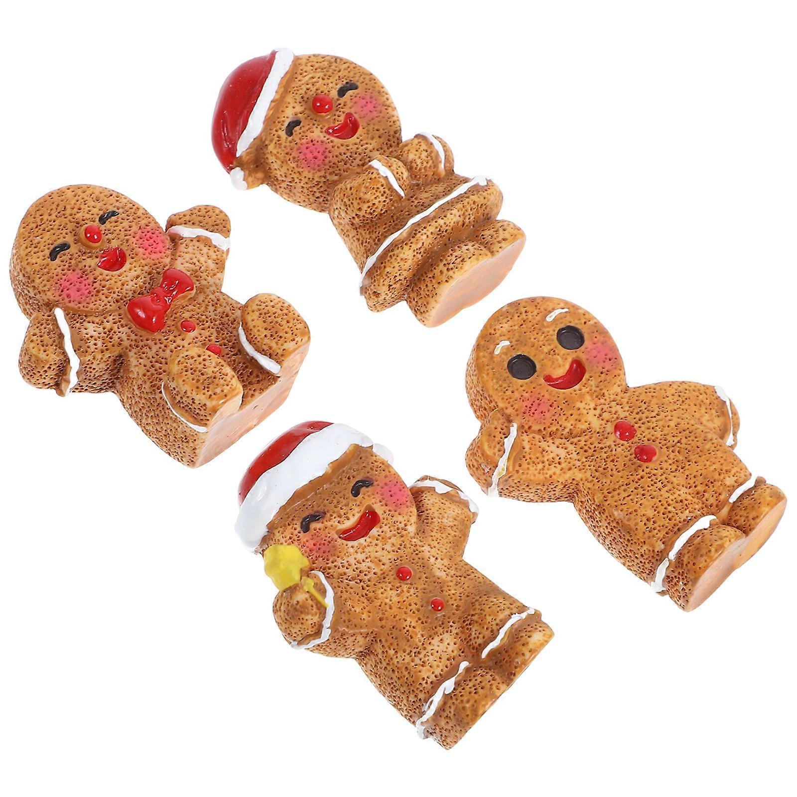 Small Gingerbread Man Ornament Resin Mini Gingerbread Man Statues 20Pcs