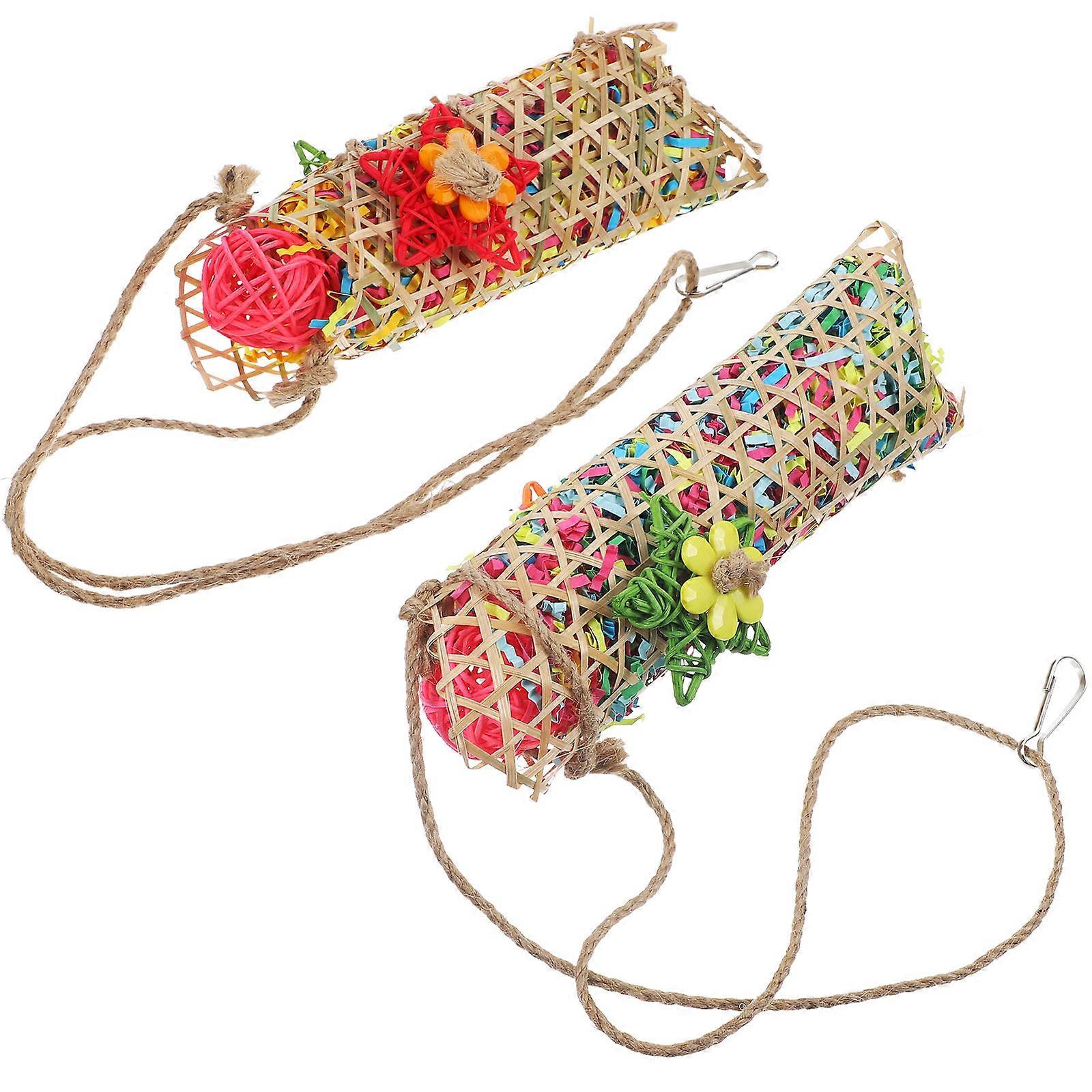 Indoor Parrot Chew Toy Bird Plaything Bite Resistant 4Pcs Set