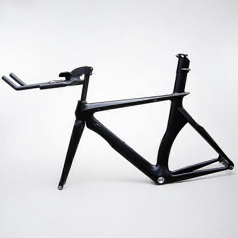 Black Carbon Triathlon Bicycle Frame Road TT Frame With Integrated Handlebar