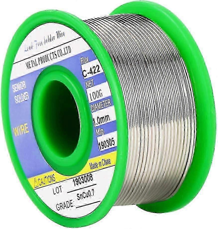 Solder, Lead-free Solder Wire Solder Solder Tin with Rosin Core Flux Wire Solder Soft Solder Solder 100g Diameter 1mm on Roll/Spool