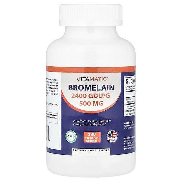 Vitamatic, Bromelain, 500 mg , 180 Vegetarian Capsules