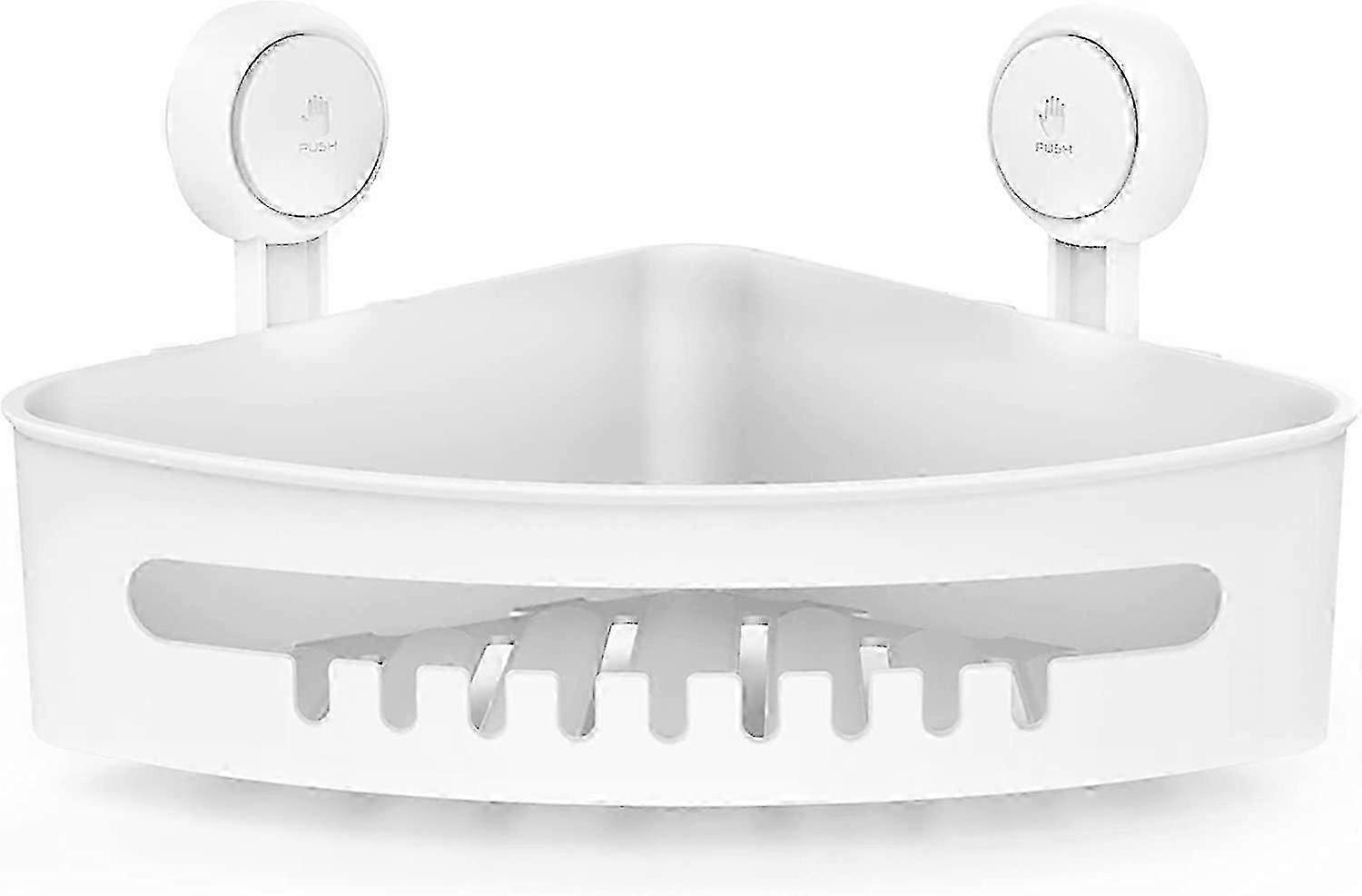 White Corner Shelf for Bathroom, No Drilling Installation