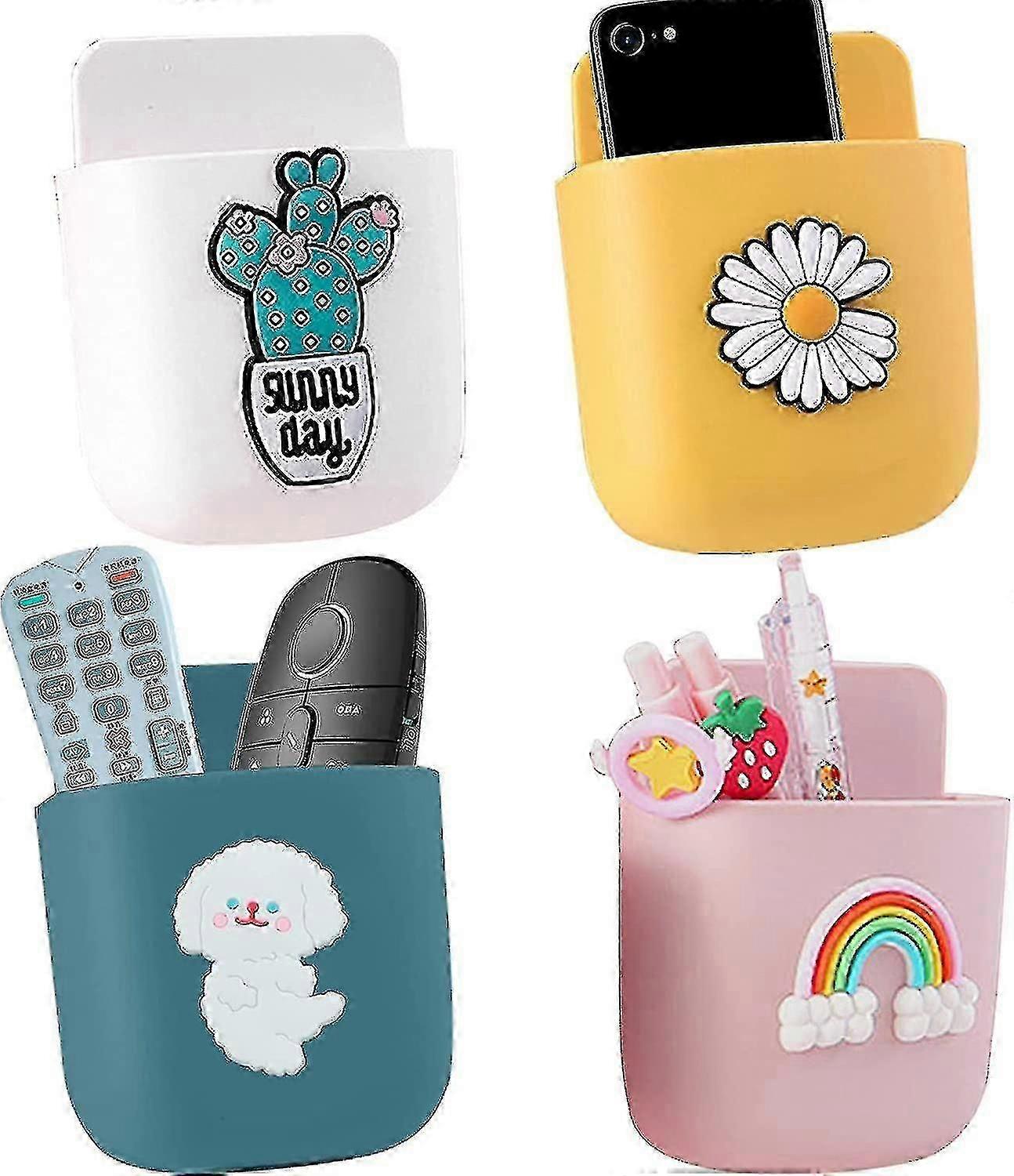 4 kpl kaukosäätimen pidike seinälle, itseliimautuva, kaukosäätimen pidikkeen järjestäjä