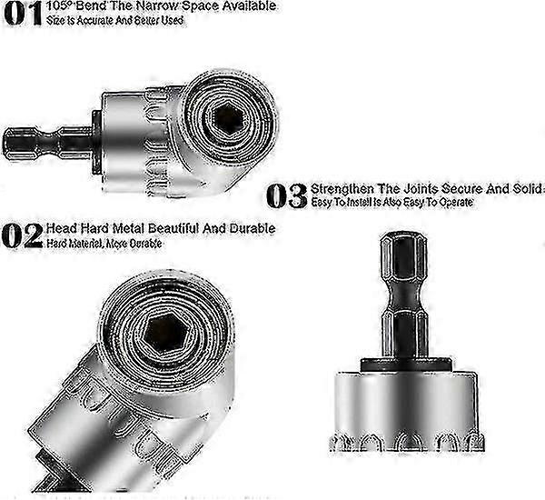 2025 Hex Drill Bit Adjustable Hex Bit Angle Driver Screwdriver Socket Holder Adaptor Tools