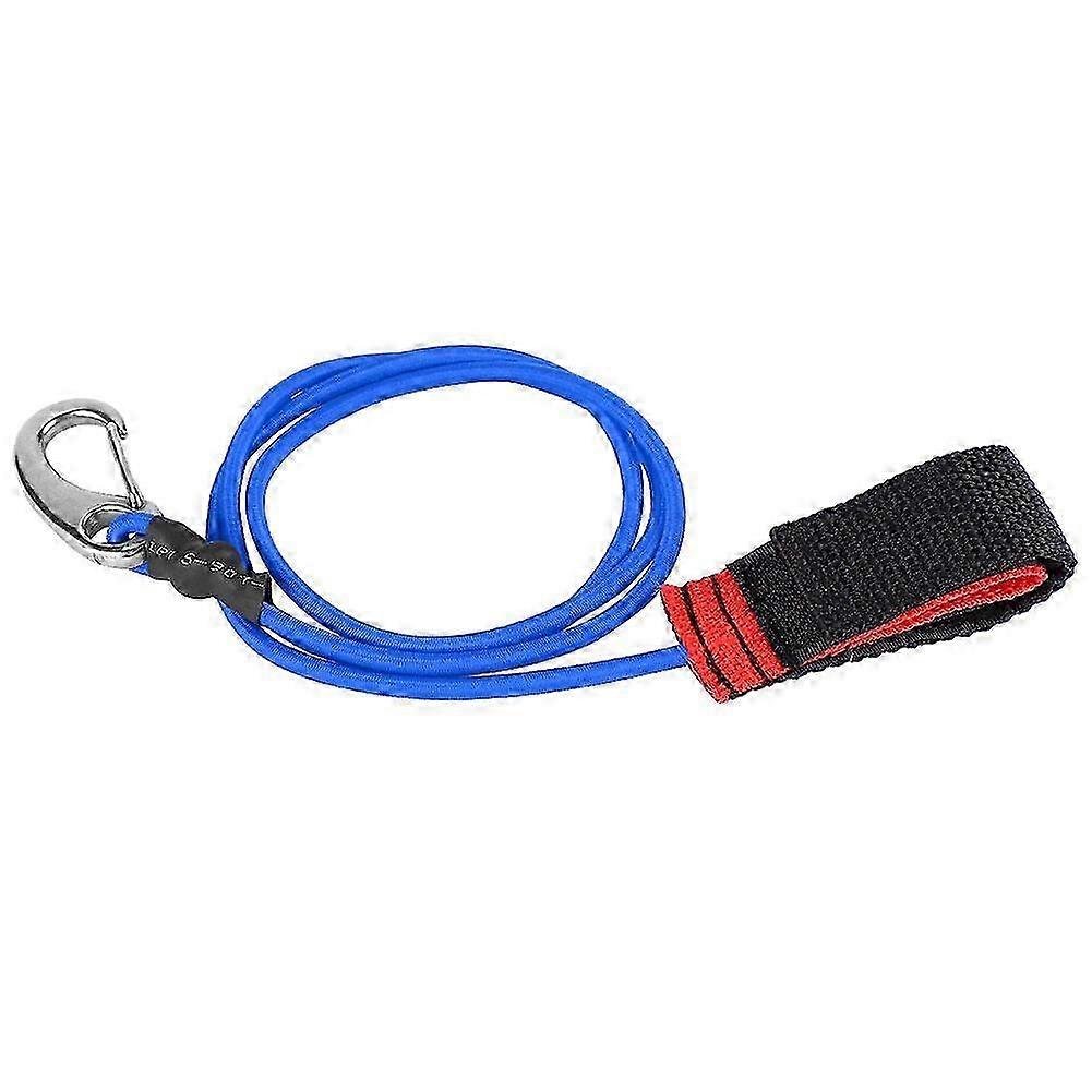 Elastic String Boating Kayak Paddle Safety Rod Leash with Carabiner for Paddling Blue