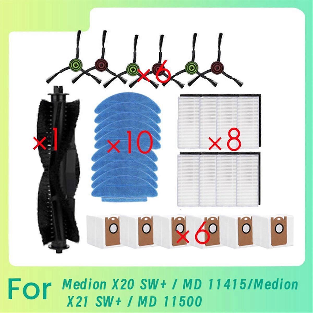 31Pcs for X20 Sweeping Robot Main Side Brush Mop Filter Set