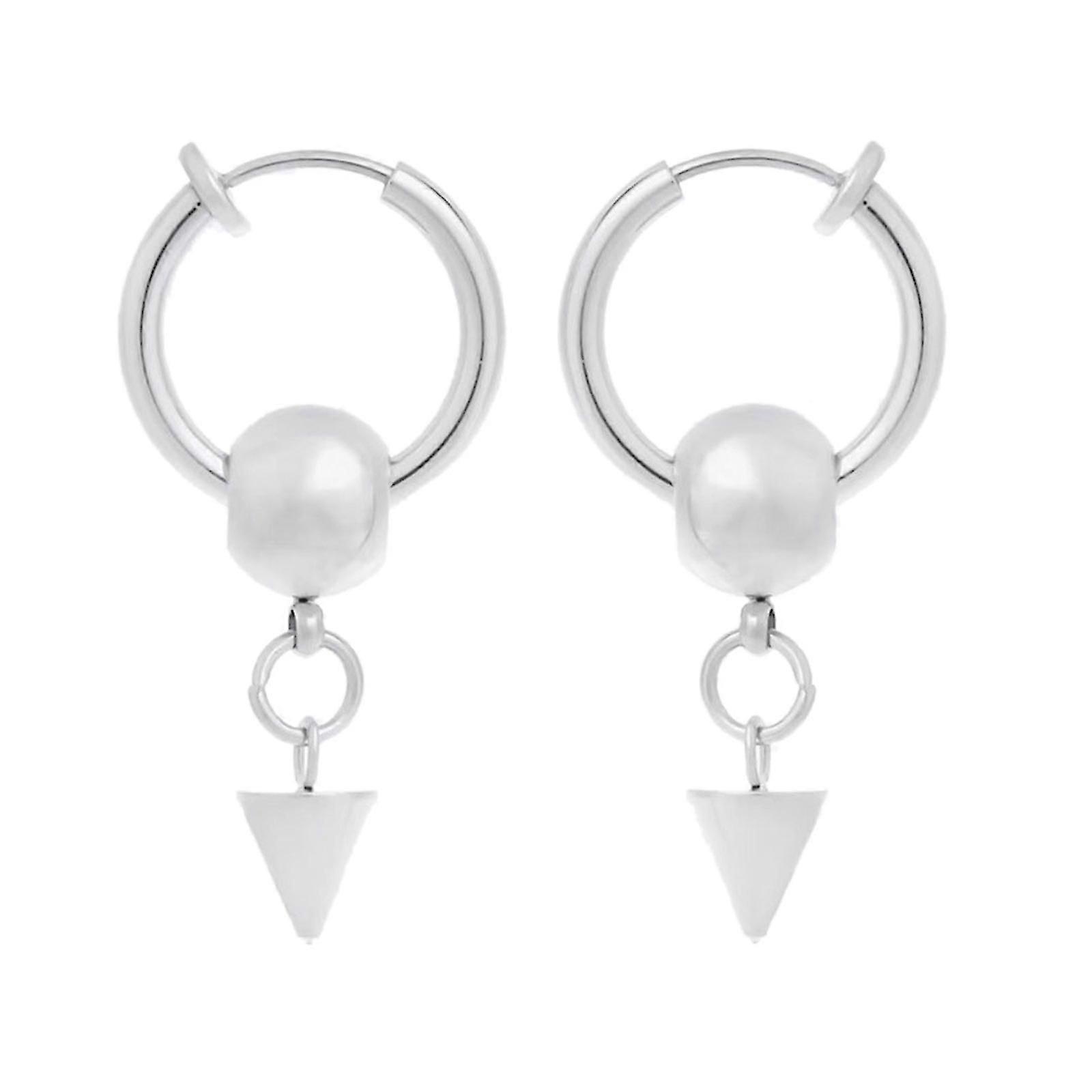 Cone Rivet Dangle Ear Clip Earrings Stainless Steel for Women's