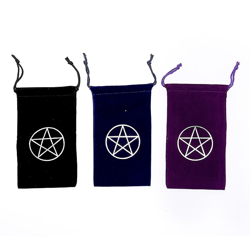 Velvet Tarot Card Storage Bag Six-pointed Star Pattern Board Game Cards Bag