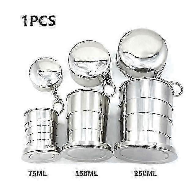 Retractable Stainless Steel Folding Cups for Camping - Tableware Set with Cups, Teacups & Utensils in Various Capacities