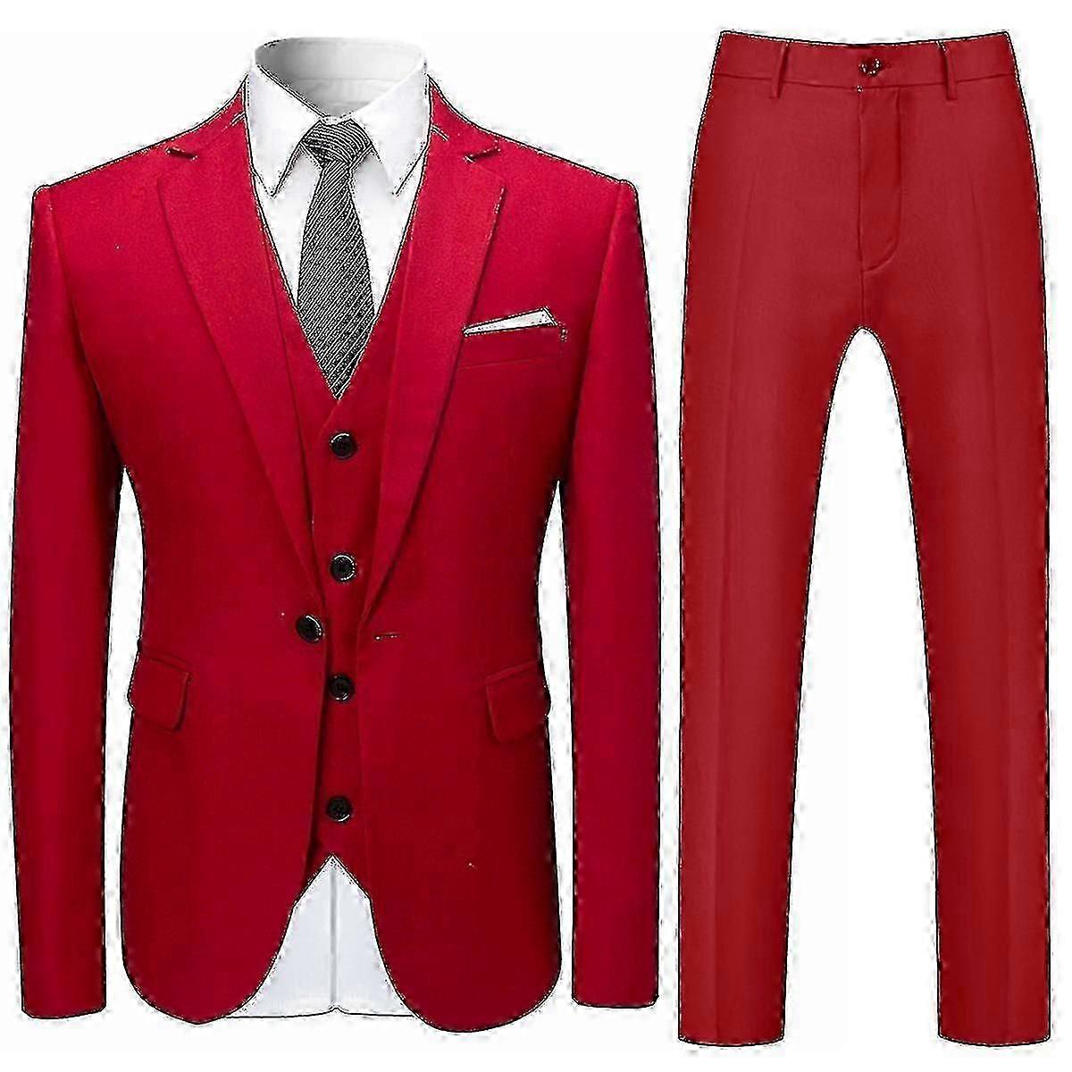 Ανδρικά κοστούμια 3-κομμάτια Κοστούμια Λεπτό τέσσερις εποχές Κοστούμι Σακάκι &παντελόνι&γιλέκο 12 Χρώματα