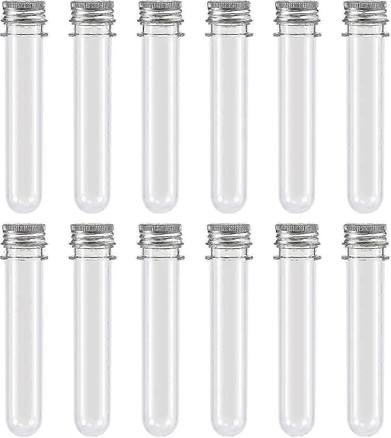2024 New Set of 12 Clear Plastic 40ML Test Tubes with Screw Cap