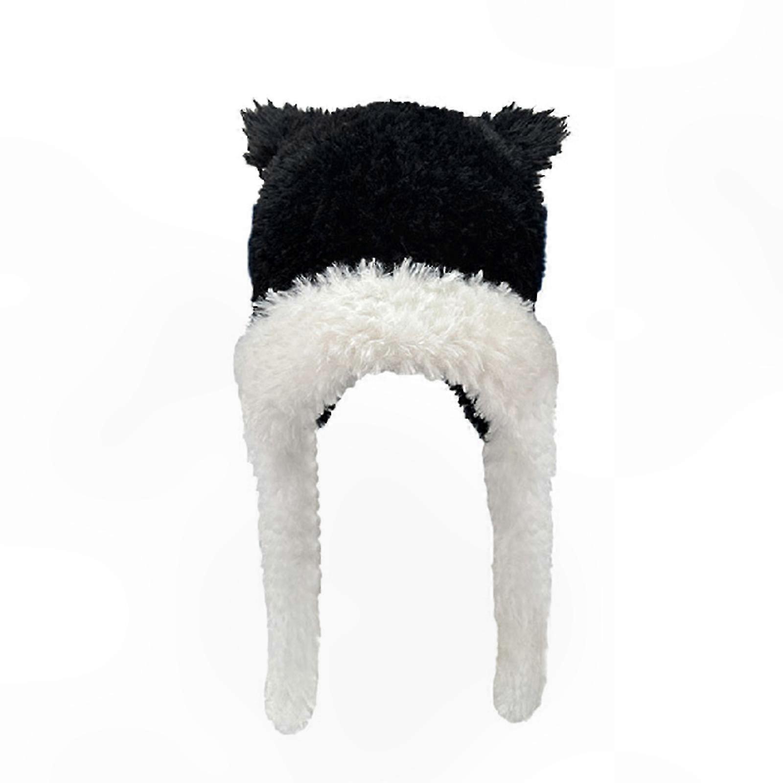 White Bear Ear Beanie - Windproof Trapper Hat for Winter Cycling & Skiing