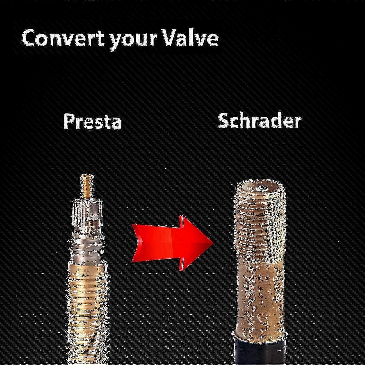 Presta to Schrader Valve Adapter Set - 5 Pack for Tire Inflation - French to US Standard