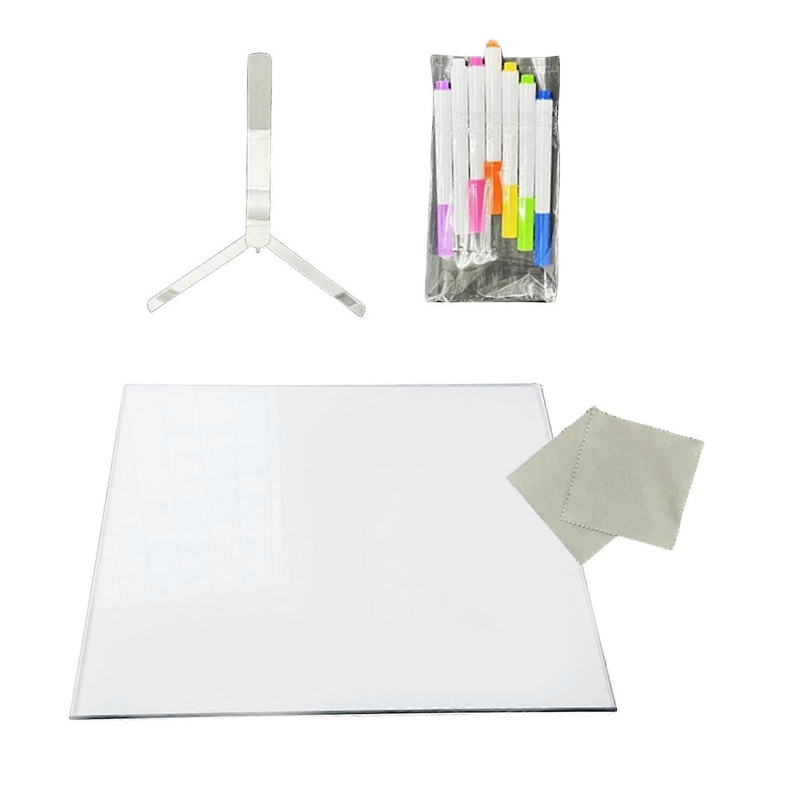 LED Note Boar Acryl Writing Message Board Wiederbeschreibbares Zeichenbrett mit verstellbarem Ständer Notizbrett 15x15cm