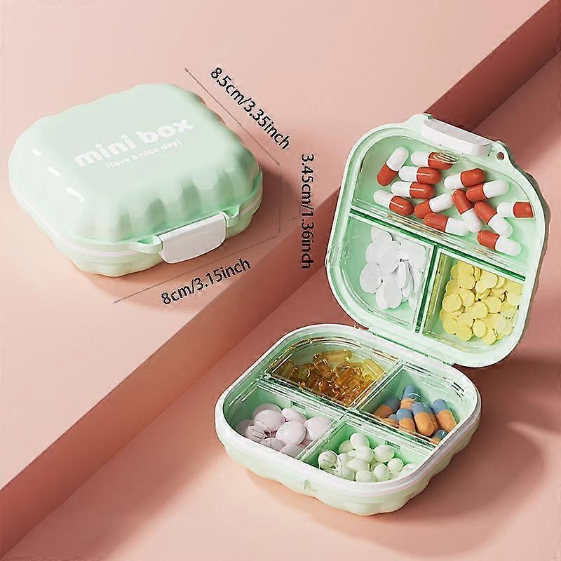 Portable Pill Box Medicine Organizer Seven Days a Week Mini Pill Box for Three Meals a Day, Travel Pill Box with Compartments, Easy to Open,