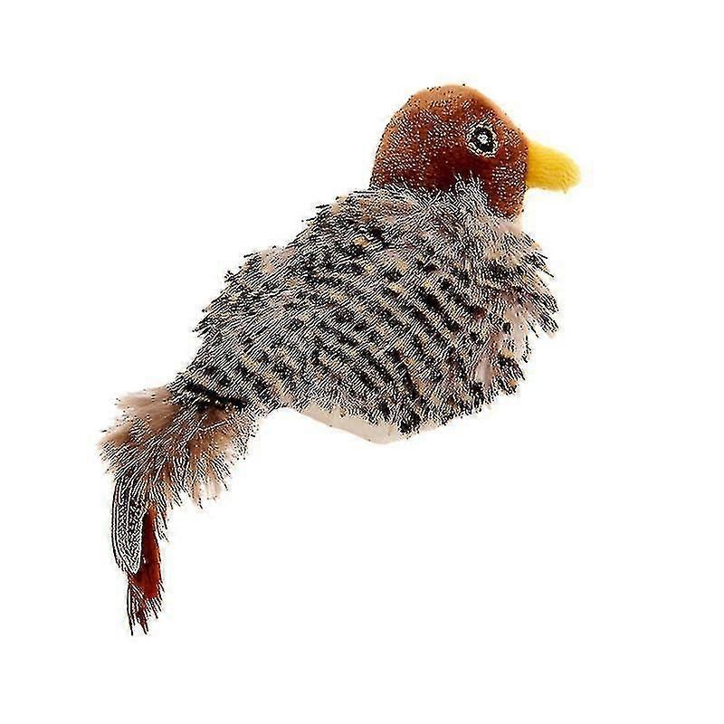 Cat Toys For Indoor Cats, Interactive Cat Toy With Real Chirping Bird Electronic Sound, Cat Feather Toys With Soft Plush Relieve Boredom