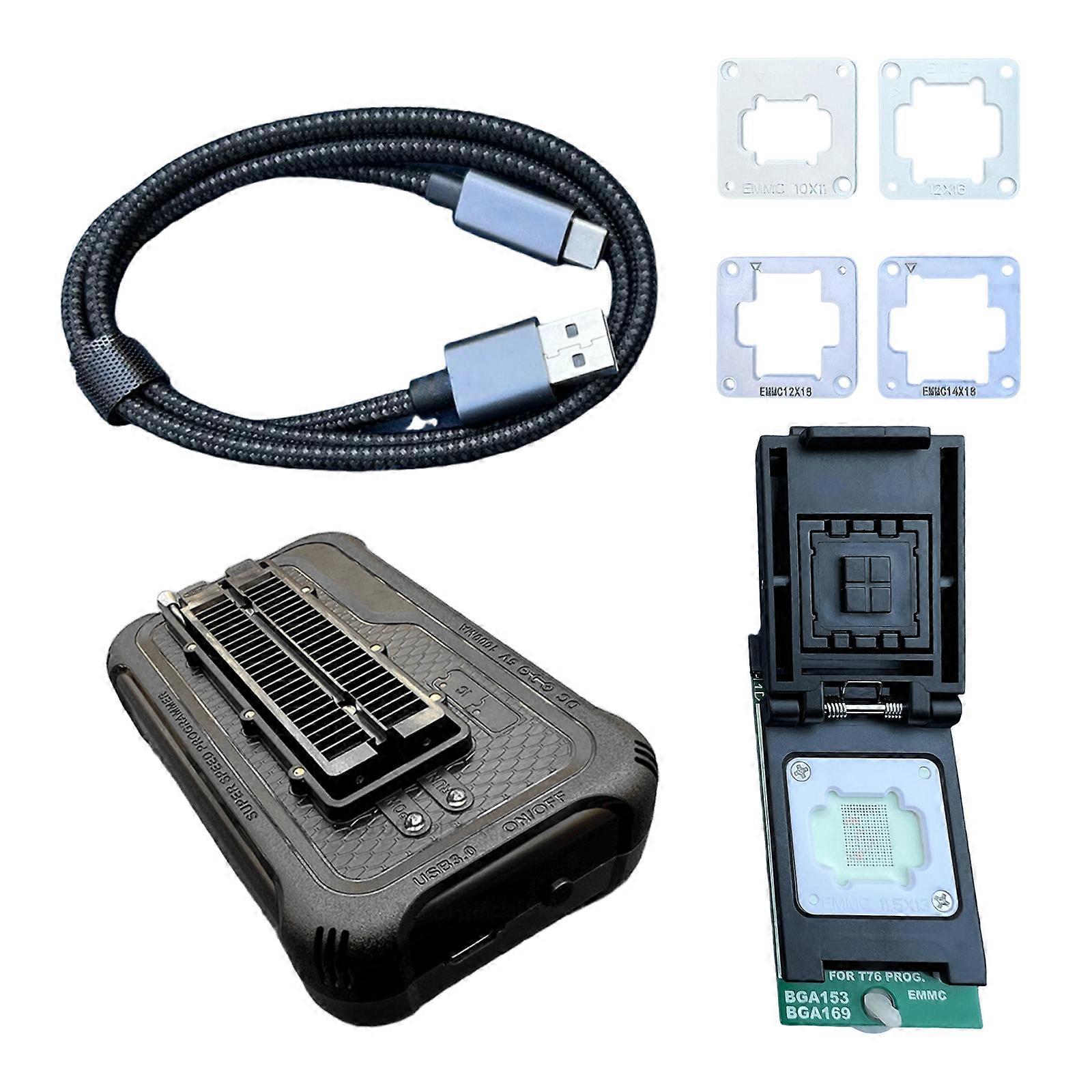 Efficient T76 USB3.0 Type C Programmer for EEPROM and Devices with Comprehensive BGA153 BGA169 Adapter Multicolor
