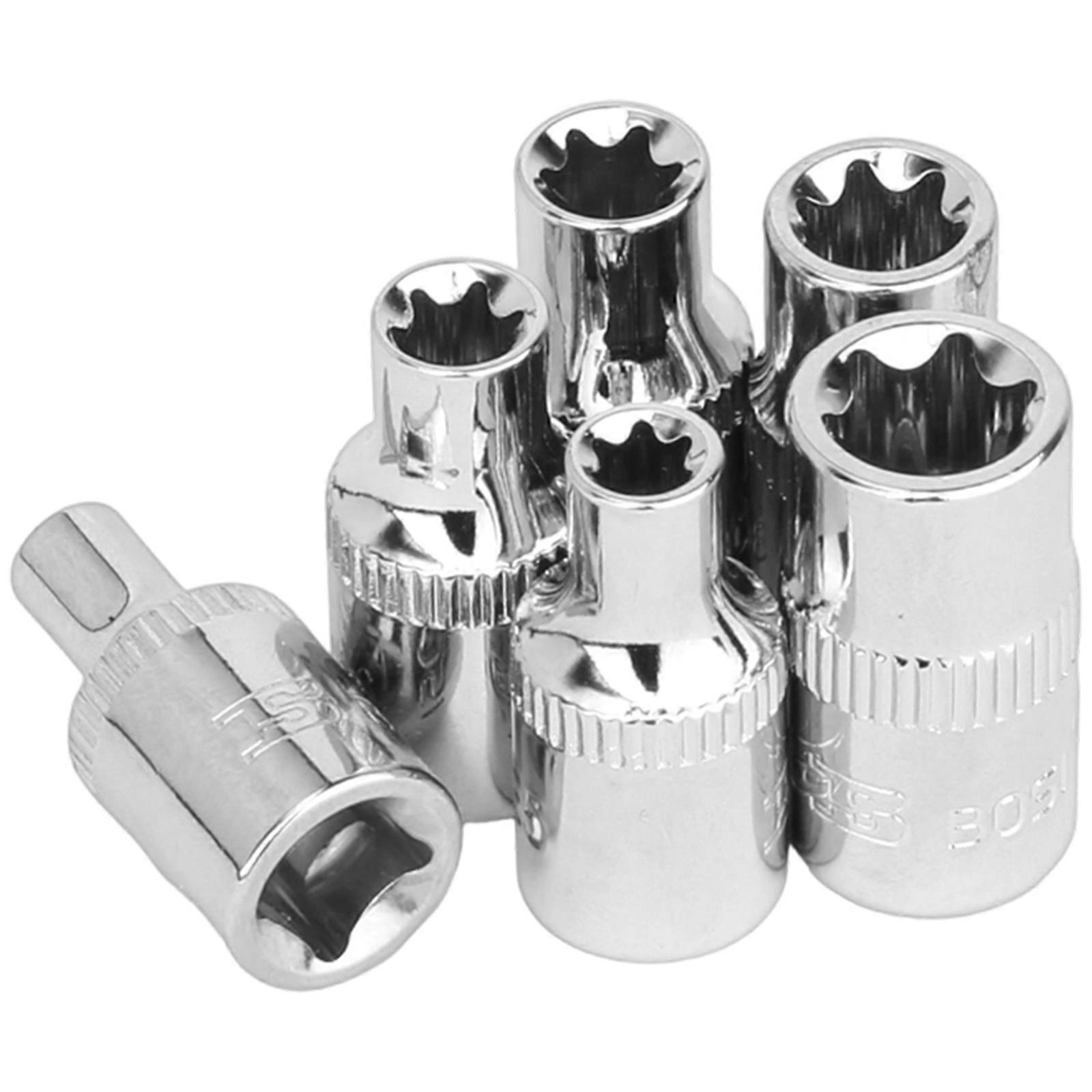 6Pieces 1/4Inch Drive Socket Set Hex Bit Socket For Ratchets Wrench Heavy Duty Steel Construction Hex Socket Set Multicolor