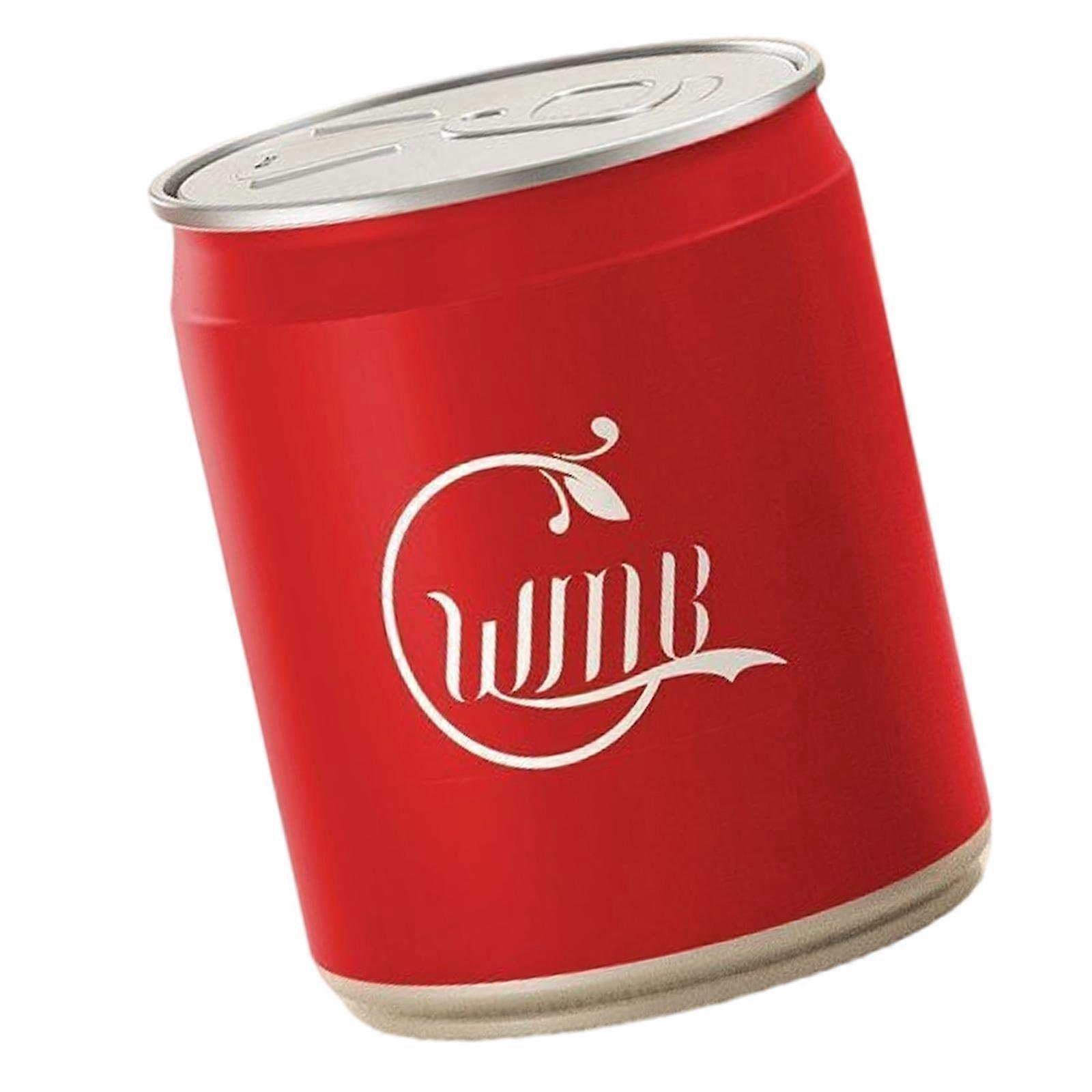 Beverage Can Shape Household Trash Container Multipurpose Plastic Garbage Bin With Press Lid Creative Wastebasket Decors  Red