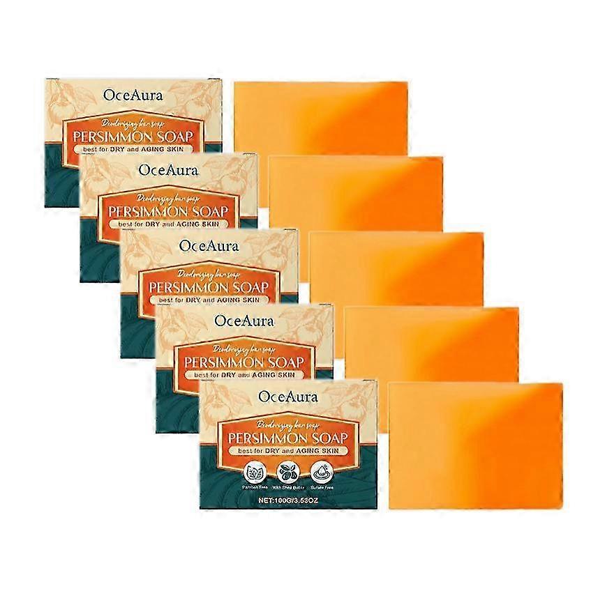 1-5x Persimmon Soap for Body Odor, Soap Odor Eliminating Persimmon Soap Bar