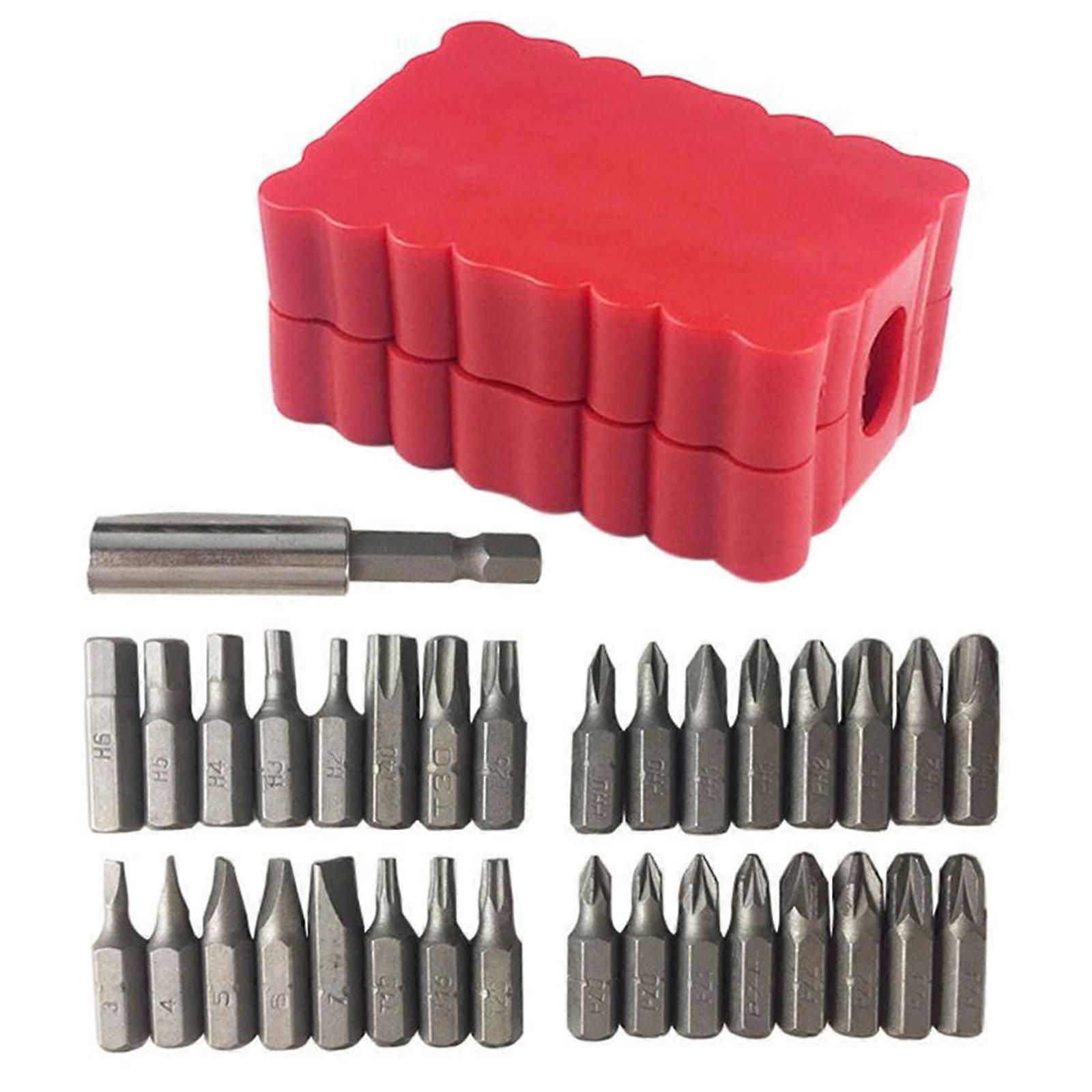 33Pcs Security Bit Set Tamper Proof Bit Set Security Screwdriver Set Hex Star Screwdriver Bit Kit for Industrial Multicolor