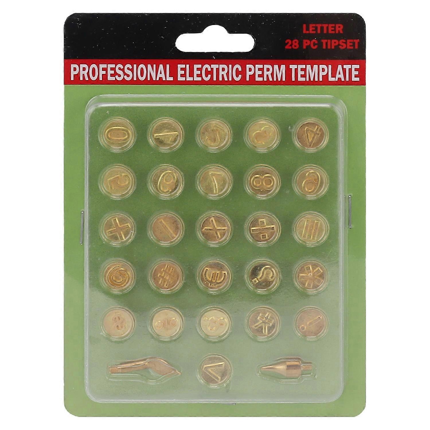 28PCS Number Wood Burning Tip Set Brass Welding Pyrography Head DIY Engraving Tool for Embossing and