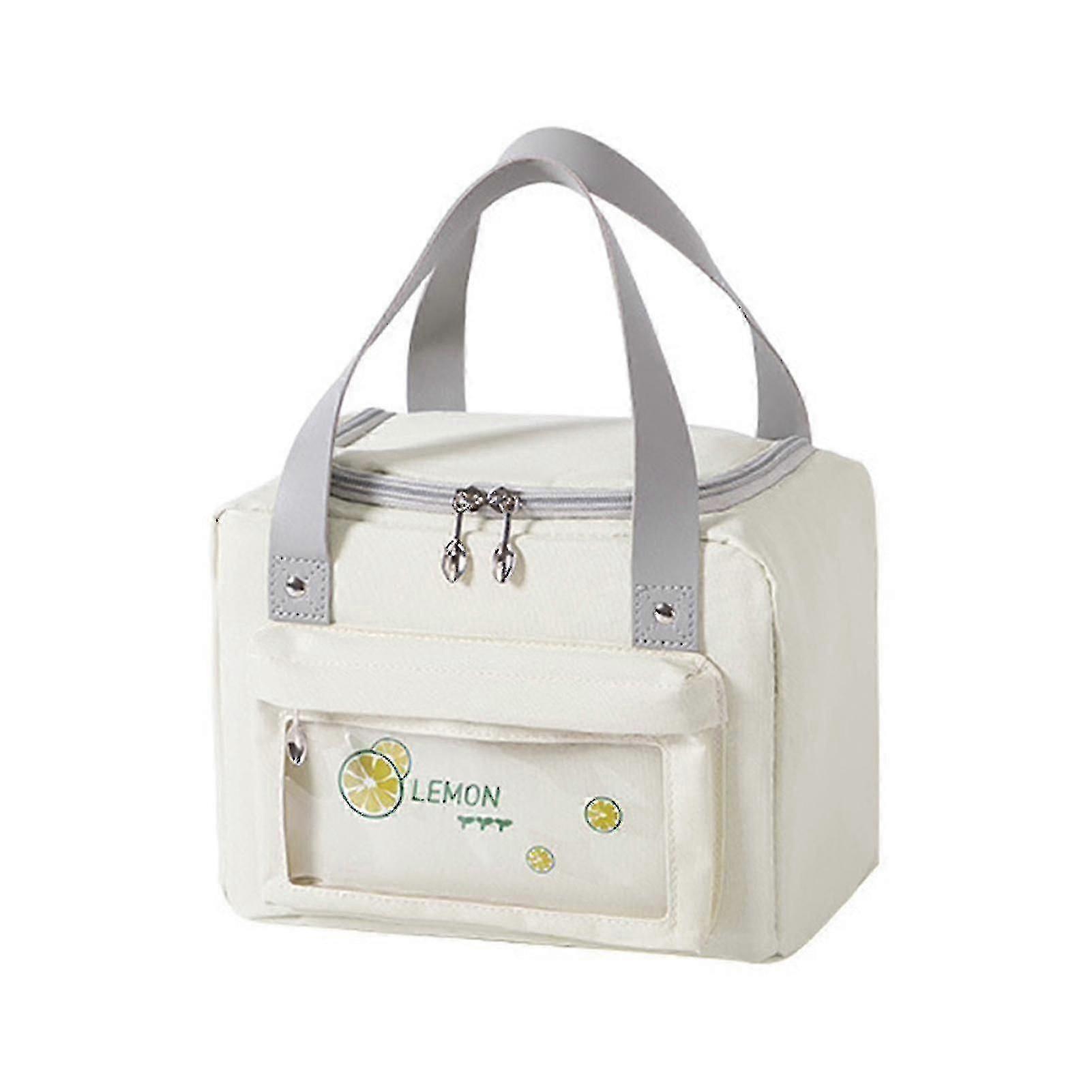 Lunch Bag Insulated With Side Pocket And Reinforced Handle, Oxford Cloth Lunch Pouch For Heat Insulation At Home