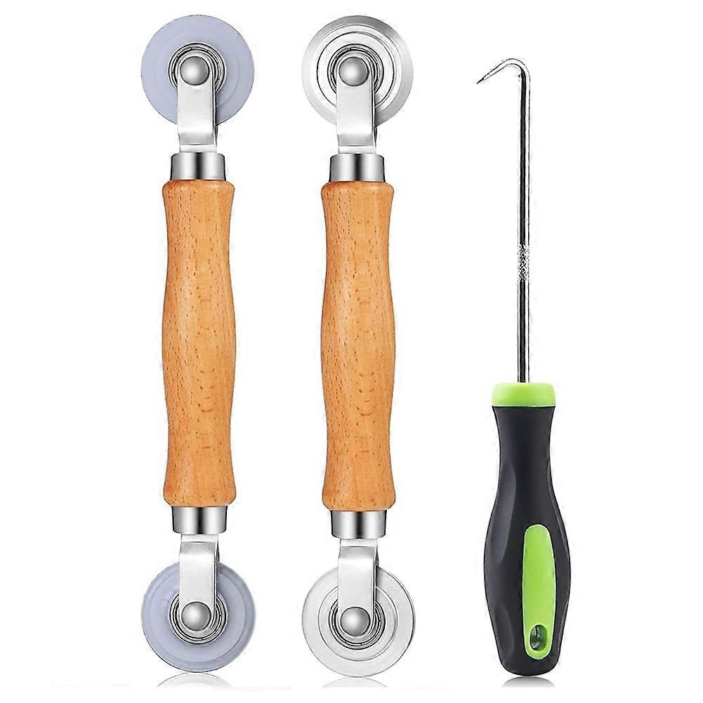 3 Piece Screen Tool Set, Window Screen Spline Roller Tool, Screen Pressure Changer Screen Door Repair Kit, Durable