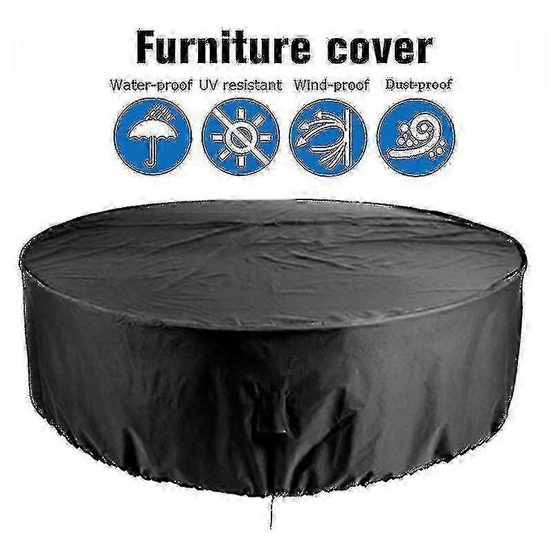Oxford Fabric Round Patio Table Cover - Waterproof & UV Proof