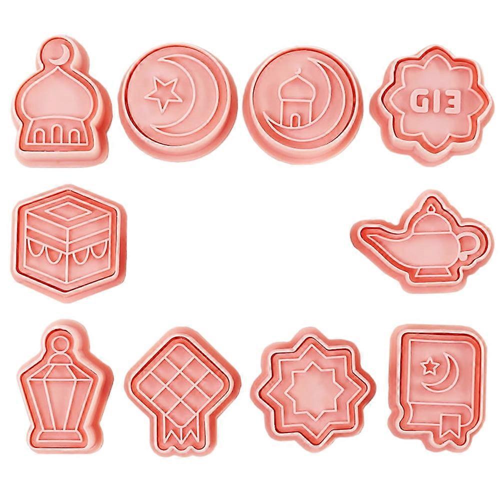 10pcs Cookie Baking Mold Cookie Stamps Cookie Stencils Eid Cookie Baking Tool