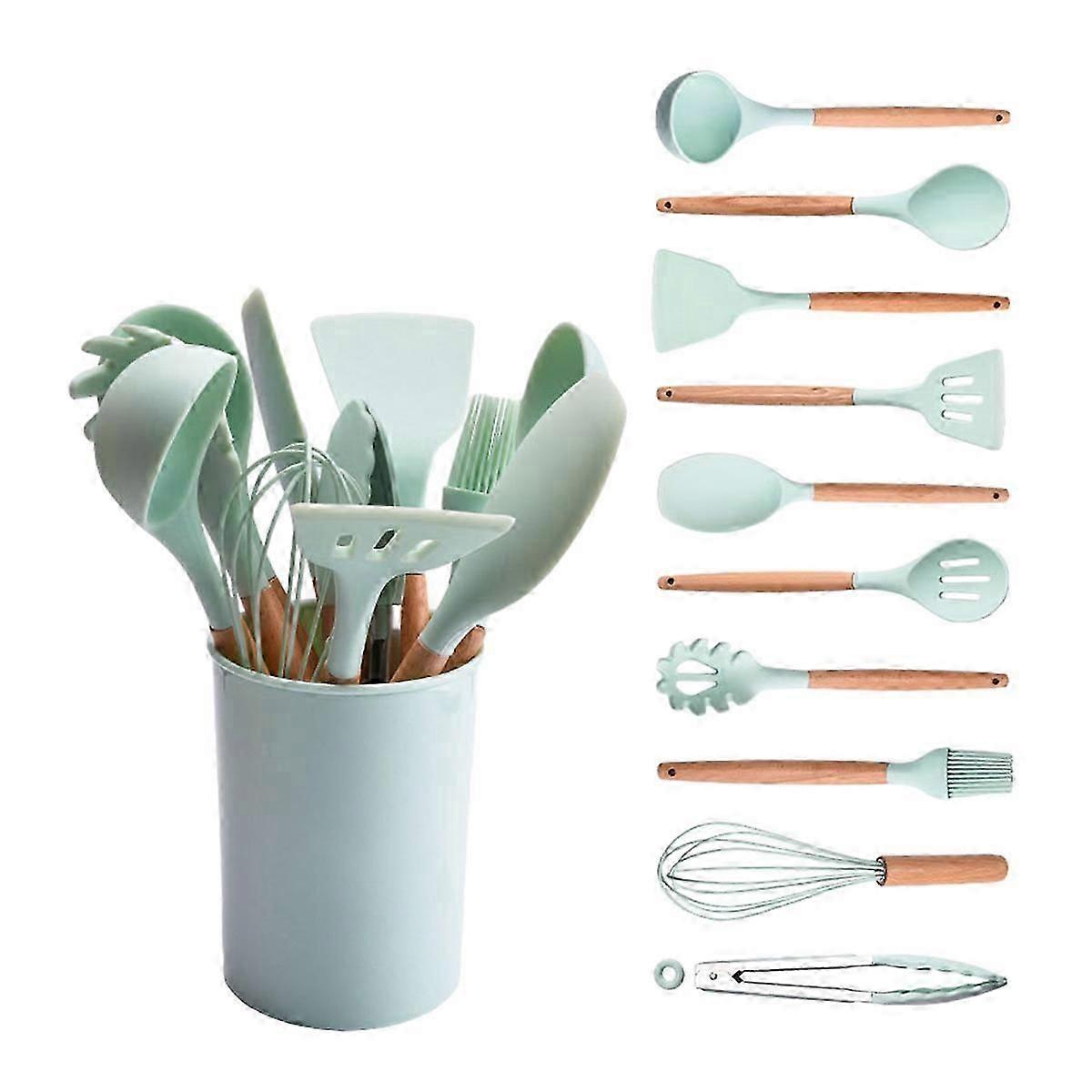 Silicone Kitchen Utensils Set, Non-Stick Cooking Tools, 12 Pieces