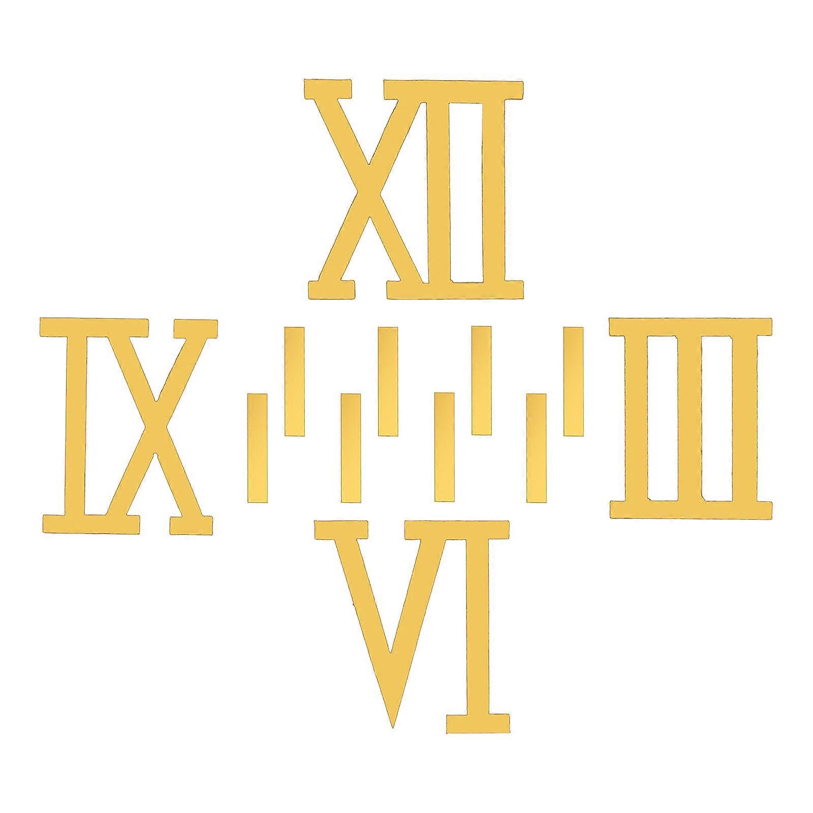 Modern Timepiece Clock Number Wall Clock For Bathroom Office Self-Installation 12Pcs