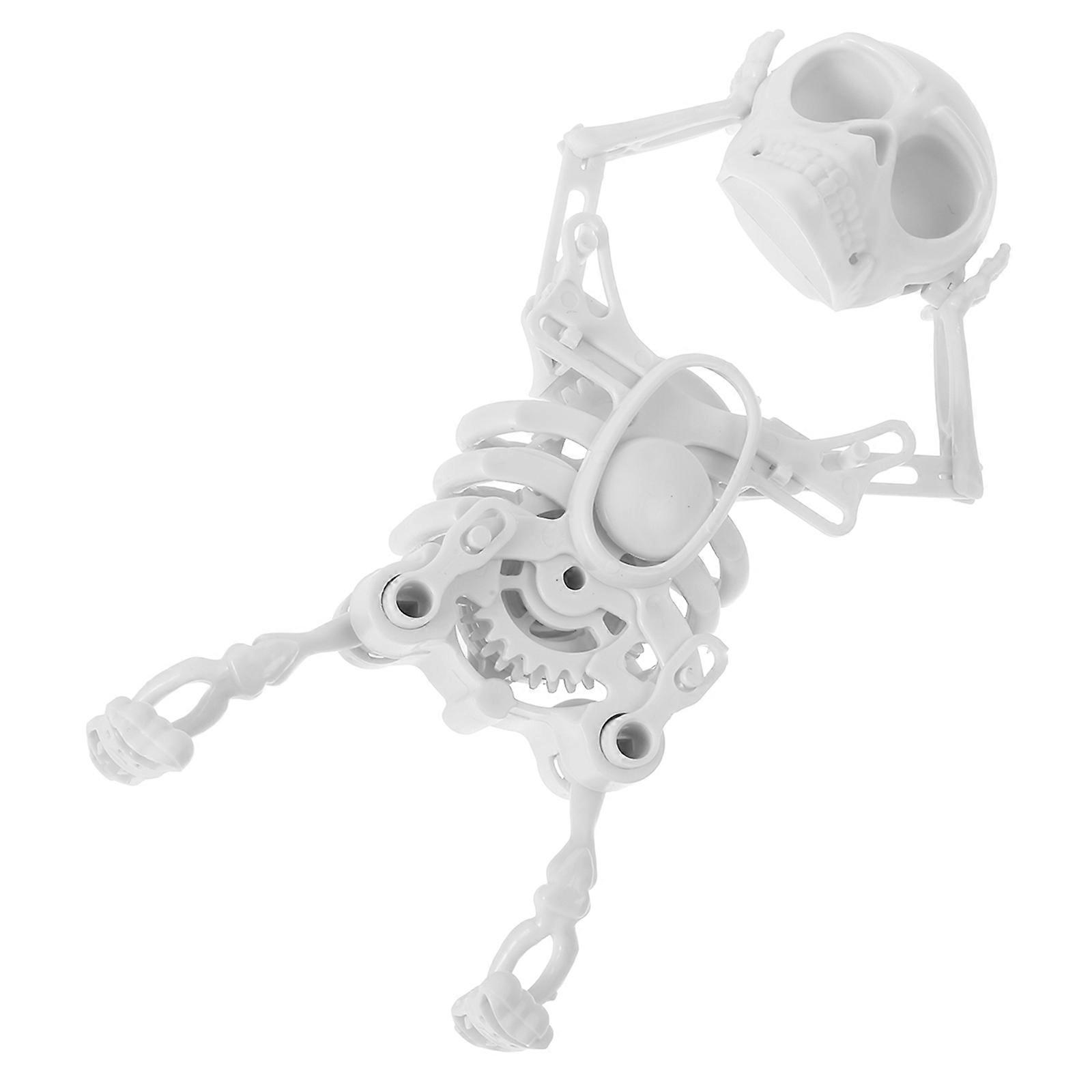 Toy Skeleton with Clockwork Function for Halloween Events Unique Design Perfect for Kids Made from White Plastic 1Pcs
