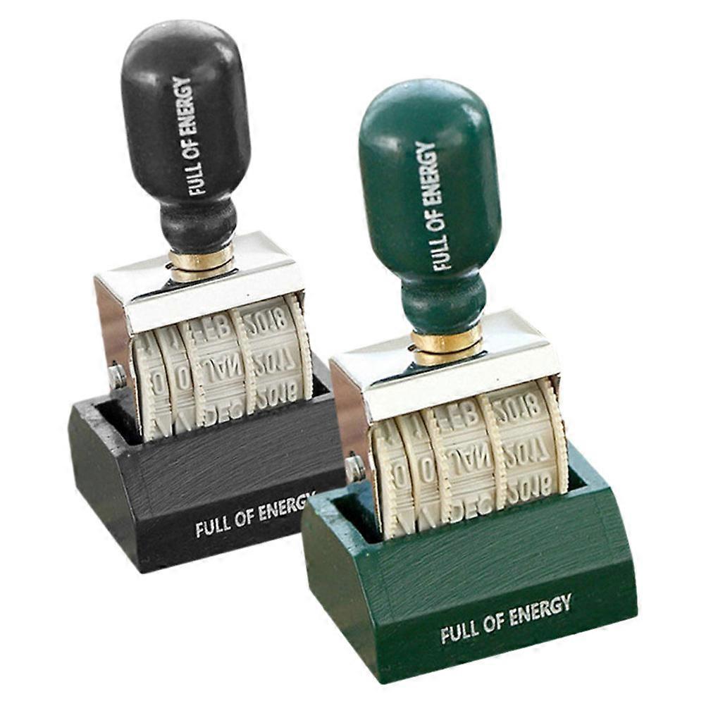 Date Stamp Script Roller with Adjustable Date Range 2Pcs for Scrapbooking