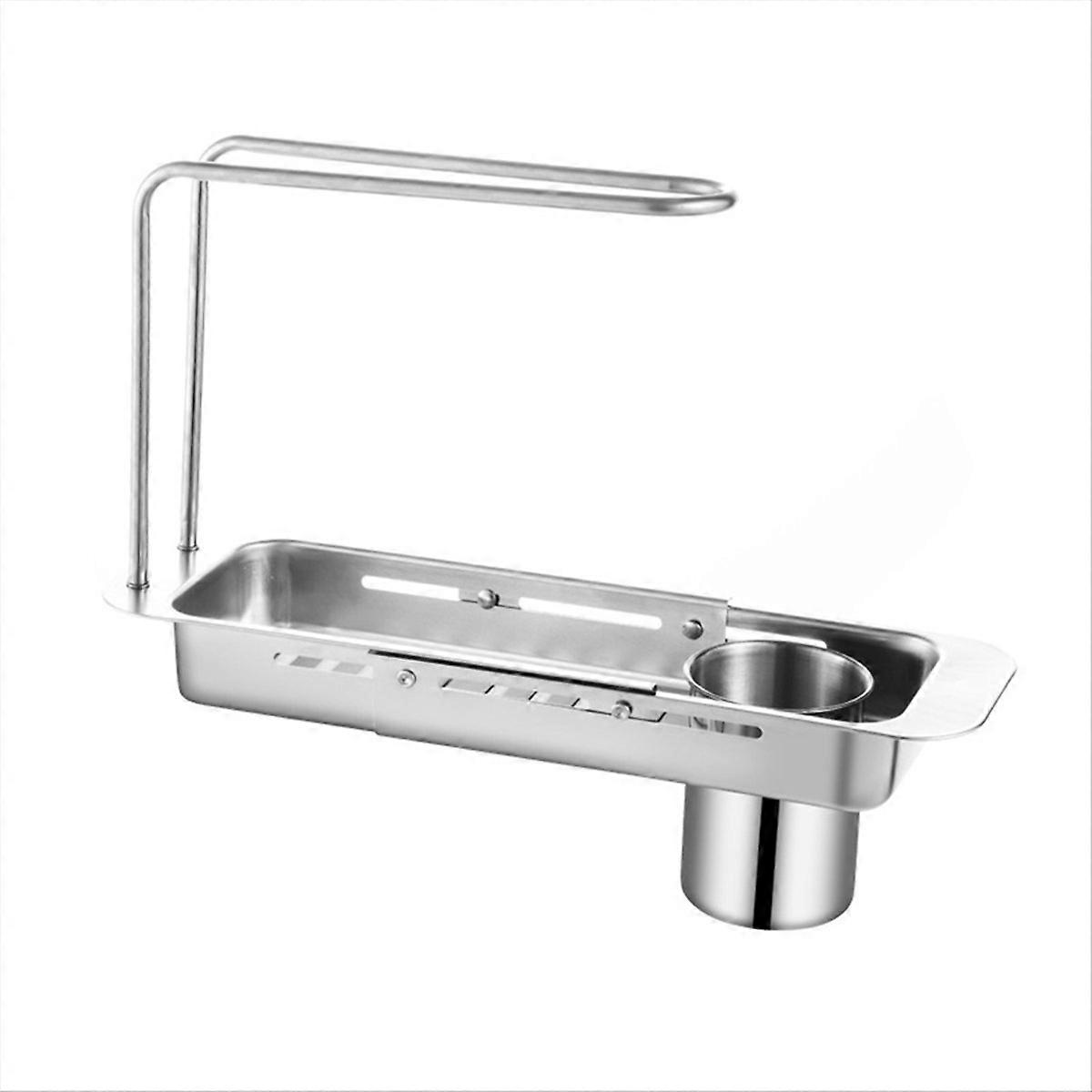 Stainless Steel Draining Rack Expandable Sponge Holder C